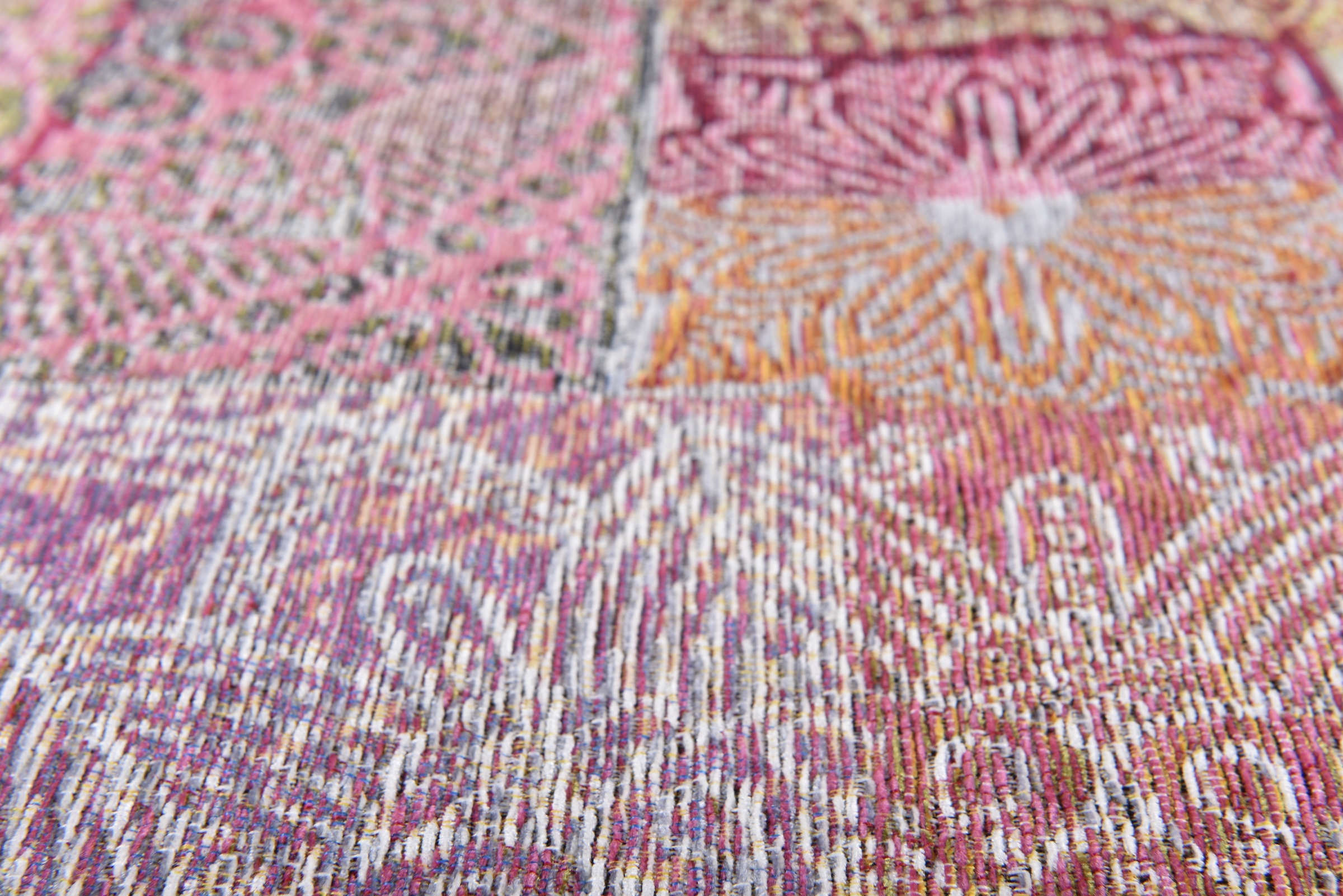 Gino Falcone Teppich »Cosima-112«, rechteckig, 3 mm Höhe, Flachgewebe, mit Chenillegarn, modernes Patchwork-Design, Ornamente