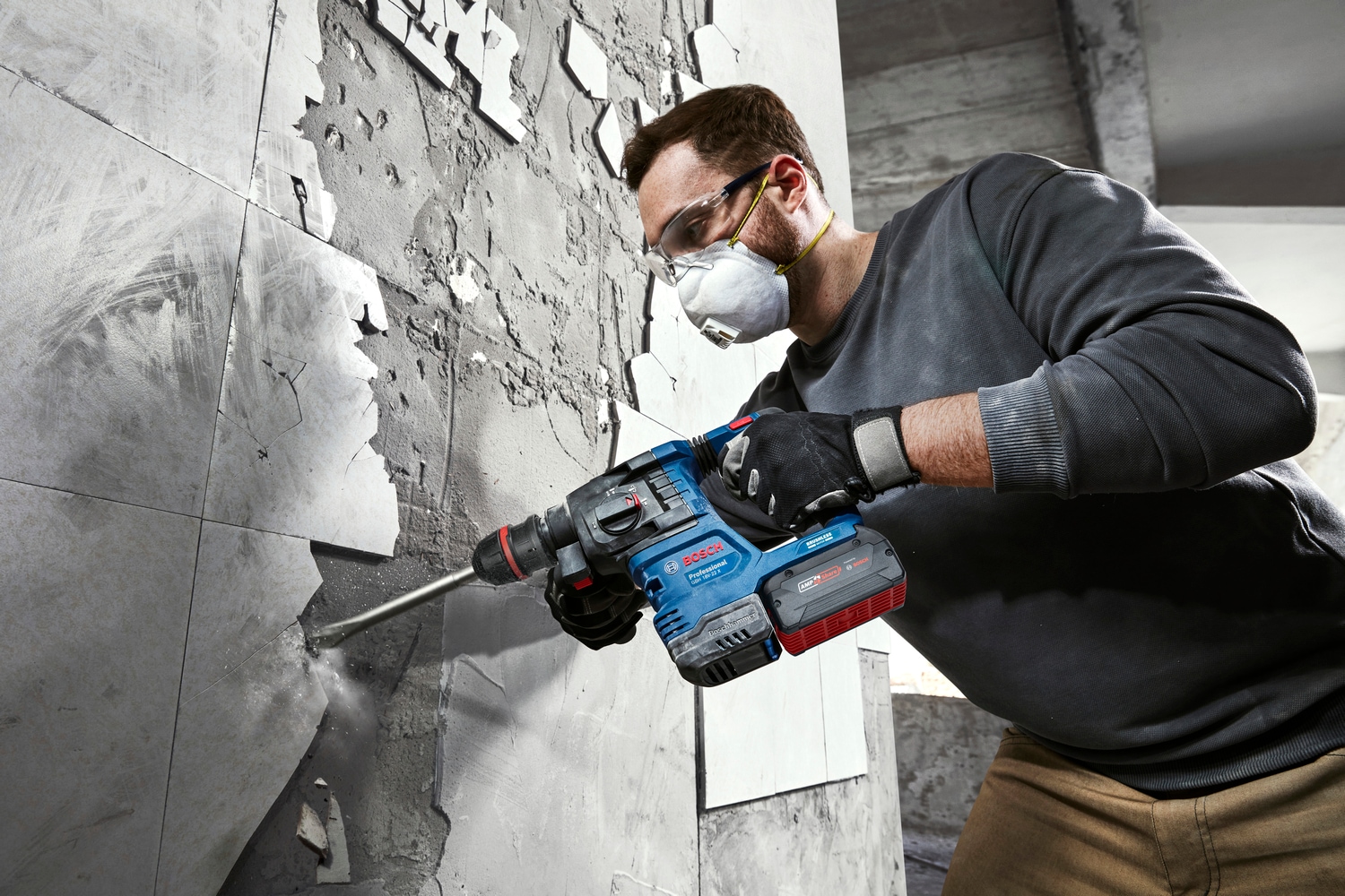 Bosch Professional Akku-Bohrhammer »GBH 18V-22 X«, (Set), mit ONECHUCK, inkl. 2 Akkus und Ladegerät