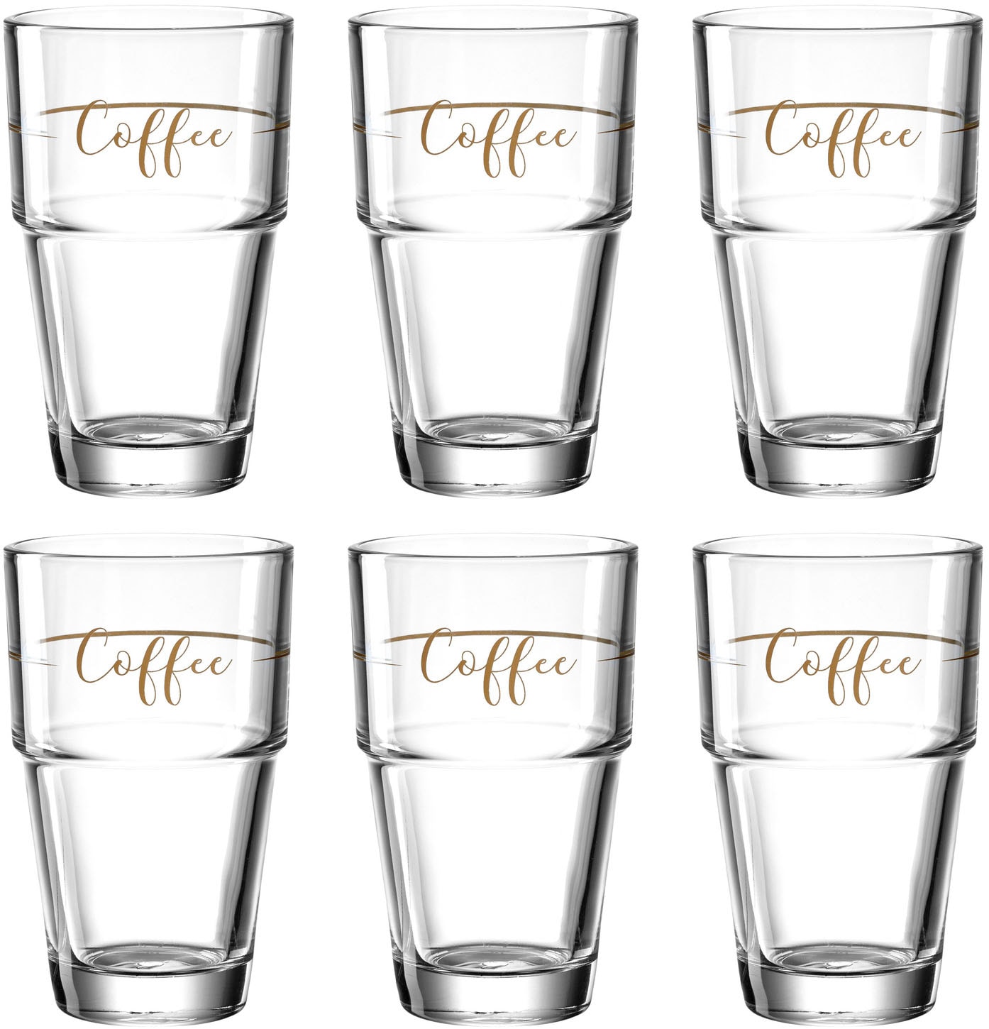 Latte-Macchiato-Glas »Gläser-Set SOLO "Coffee"«, (Set, 6 tlg.), 410 ml, 6-teilig