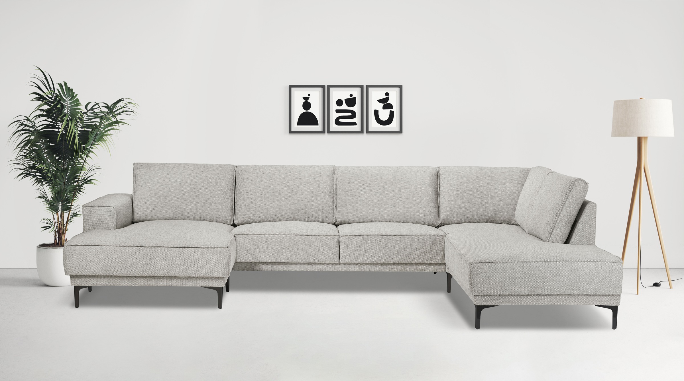 OTTO home Wohnlandschaft »XXL Sofa Oland, Struktur, Flachgewebe, Luxus-Micr günstig online kaufen