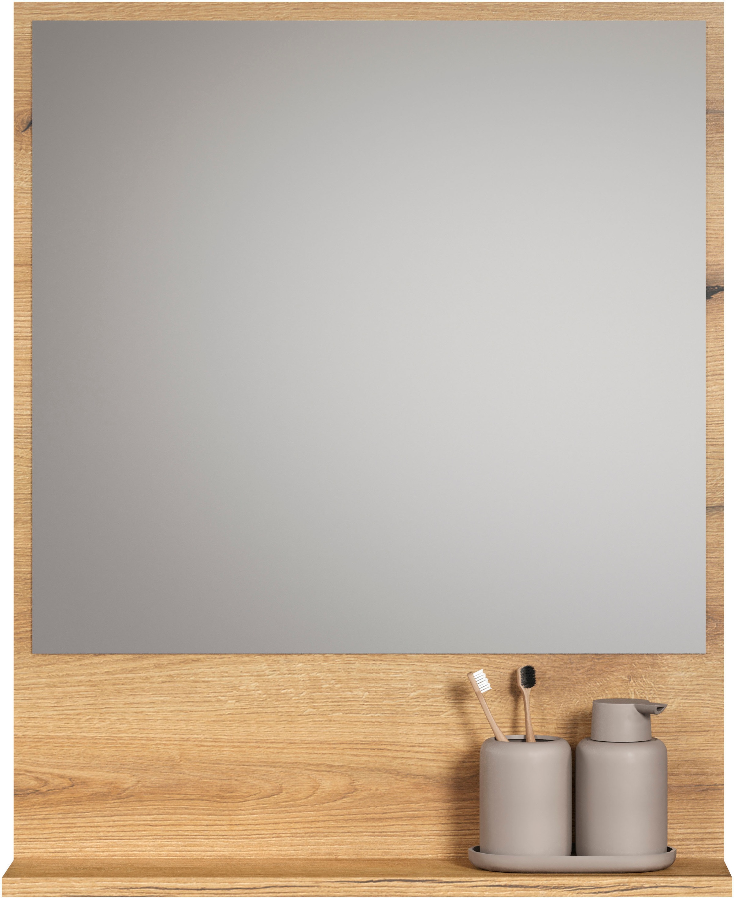 welltime Badspiegel »Amrum« Wandspiegel mit Ablage - (B/T/H) wahlweise 60 bis 80/14/74 cm