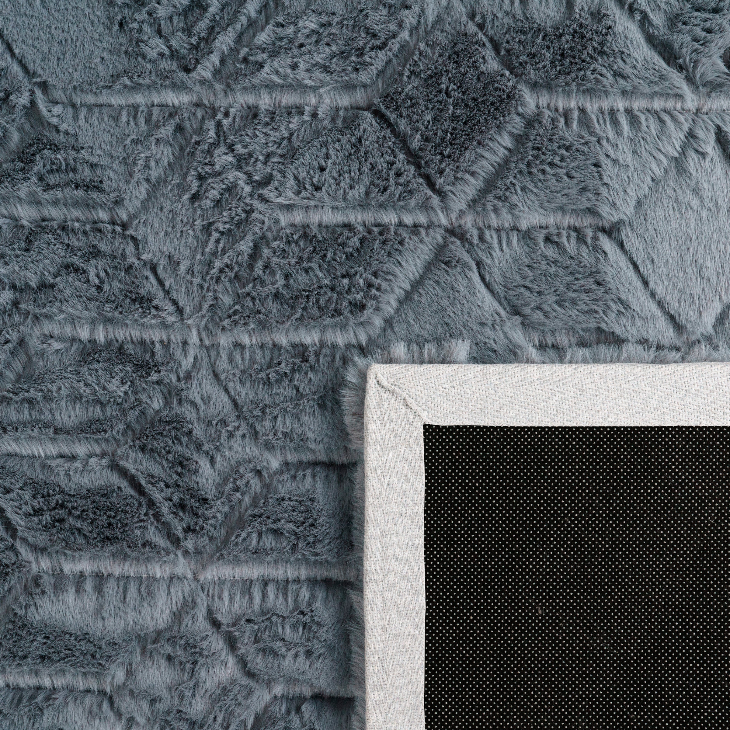 Paco Home Hochflor-Teppich »Arnheim 745«, rechteckig, 26 mm Höhe, Uni Farben, modernes geometrisches Design, besonders weich