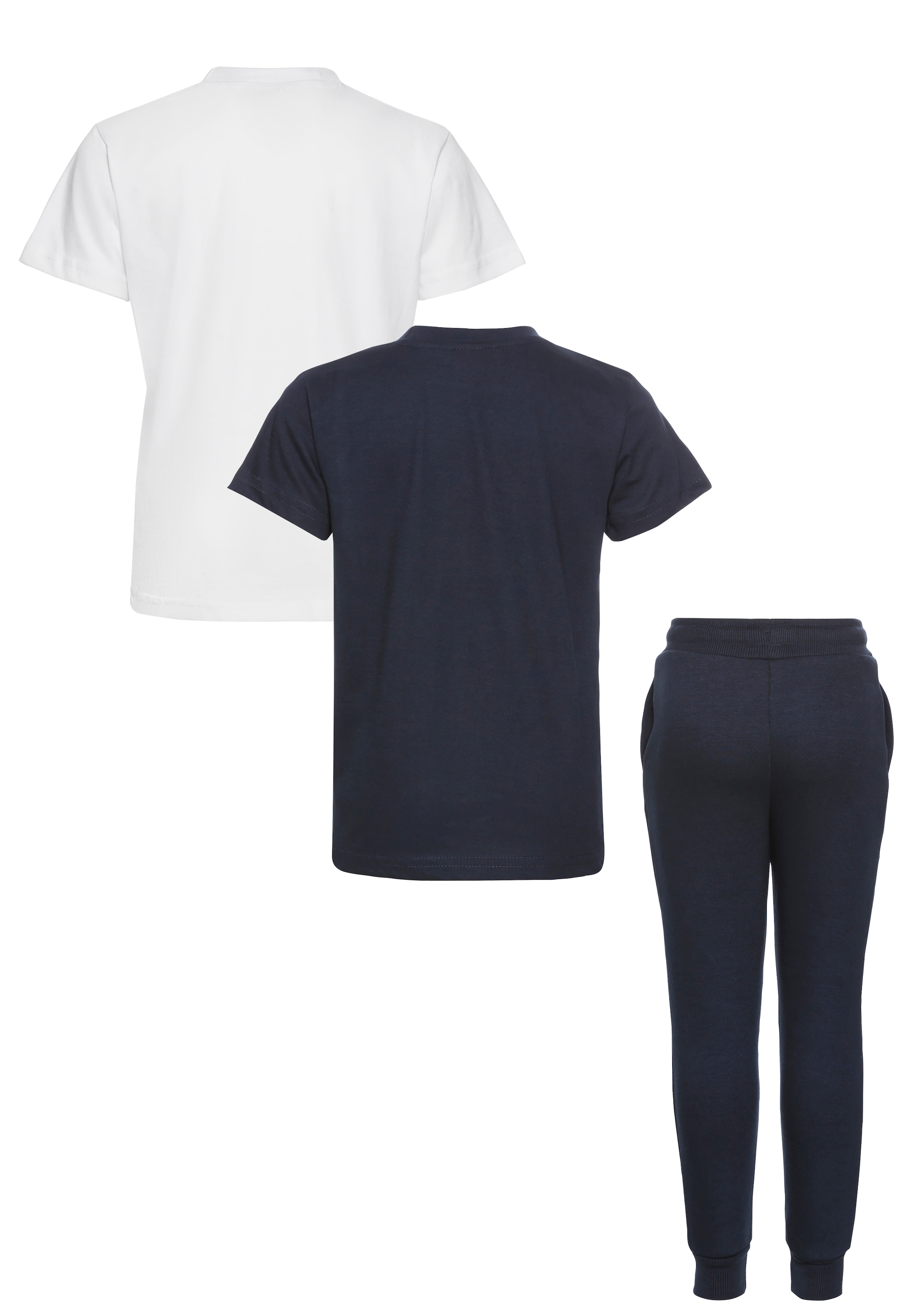 Ellesse Shirt & Hose Set, 3 Stk. 3-teiliges Set, mit eingefasster Kante am Ausschnitt, pflegeleicht