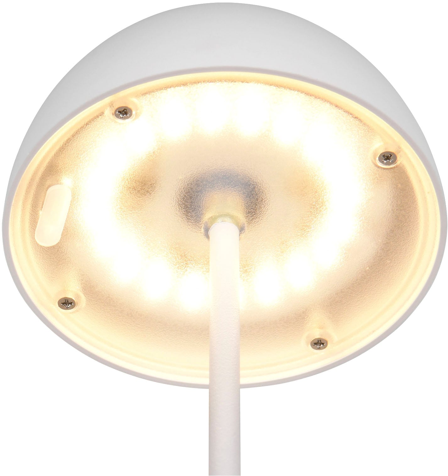 REALITY Leuchten LED Tischleuchte »ORTIZ, Outdoor Akku Tischleuchte in Pilzform, IP44, Touchdimmer USB-C«, 1 flammig, Leuchtmittel LED-Board | LED fest integriert, Memoryfunktion für Dimmstufe, Garten Tischlampe Akku 3h Laufzeit