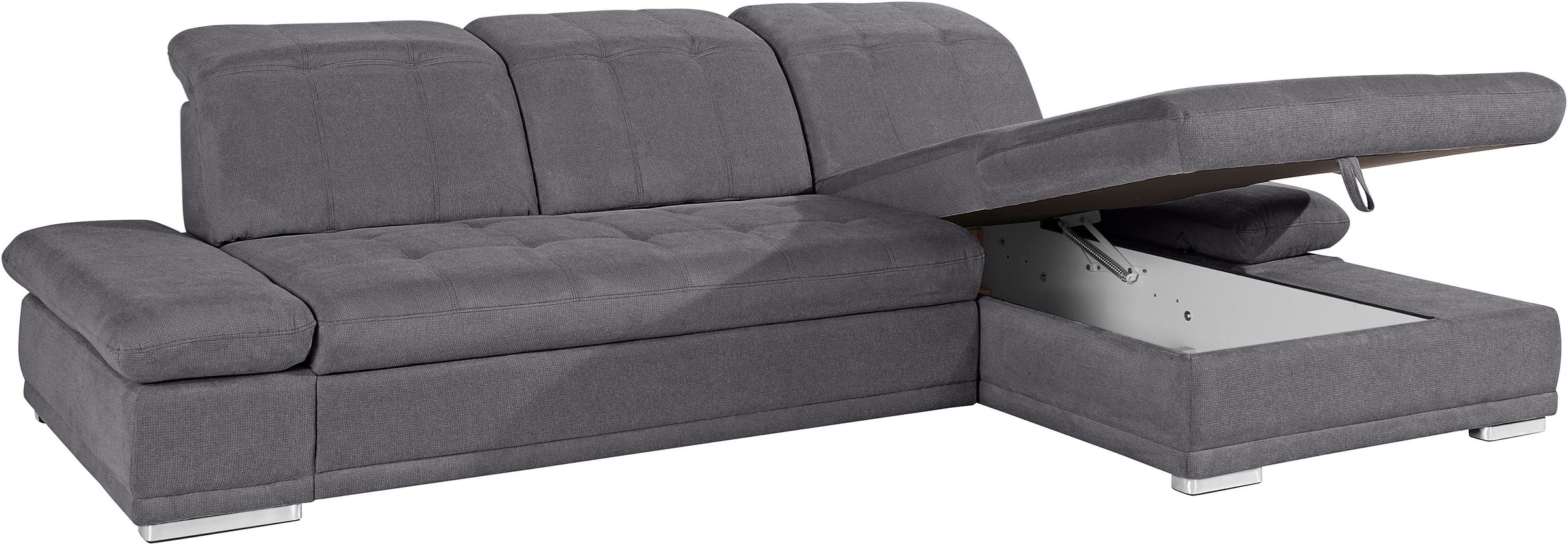 COTTA Ecksofa »Holiday L-Form mit Sitztiefen-, Armteil- und Kopfteilverstellung«, wahlweise mit Bettfunktion & Bettkasten