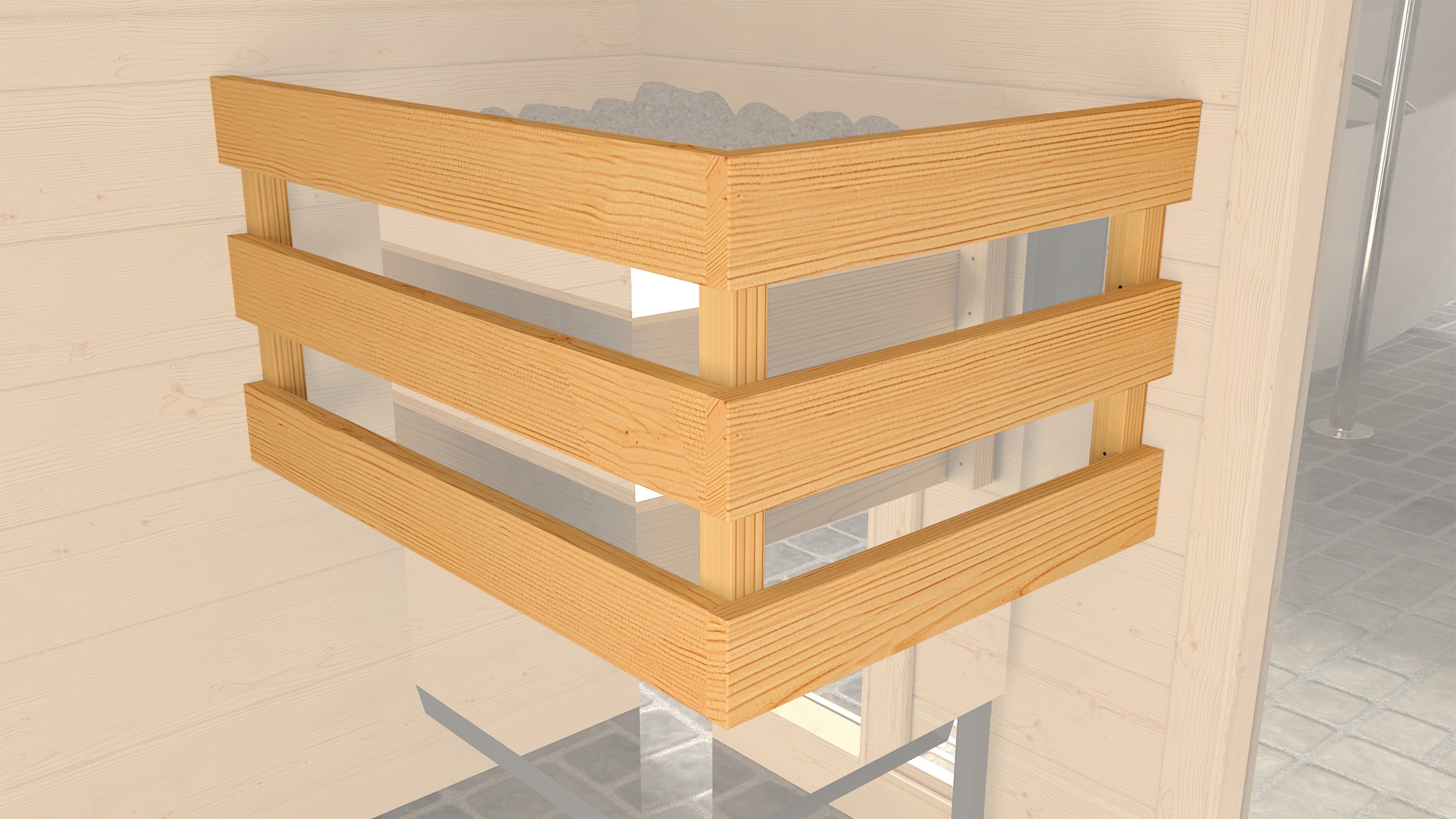 weka Sauna »Massivholzsauna VALIDA 3« Blockbohlen, Fensterelement, moderne Ganzglastür