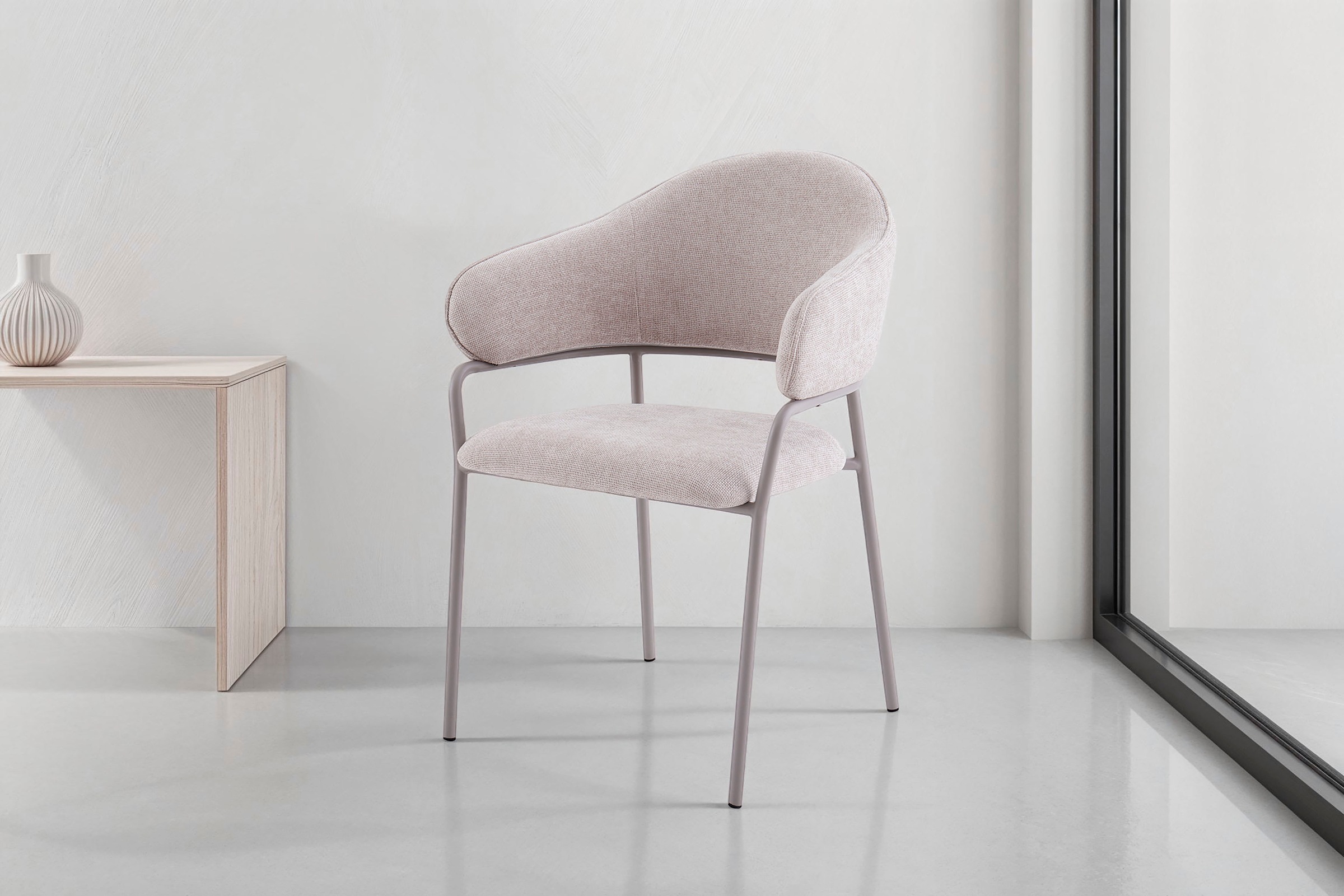 byLIVING Esszimmerstuhl »Curve« (Set) 2 Stk.moderner Stoff Stuhl mit gemütl günstig online kaufen