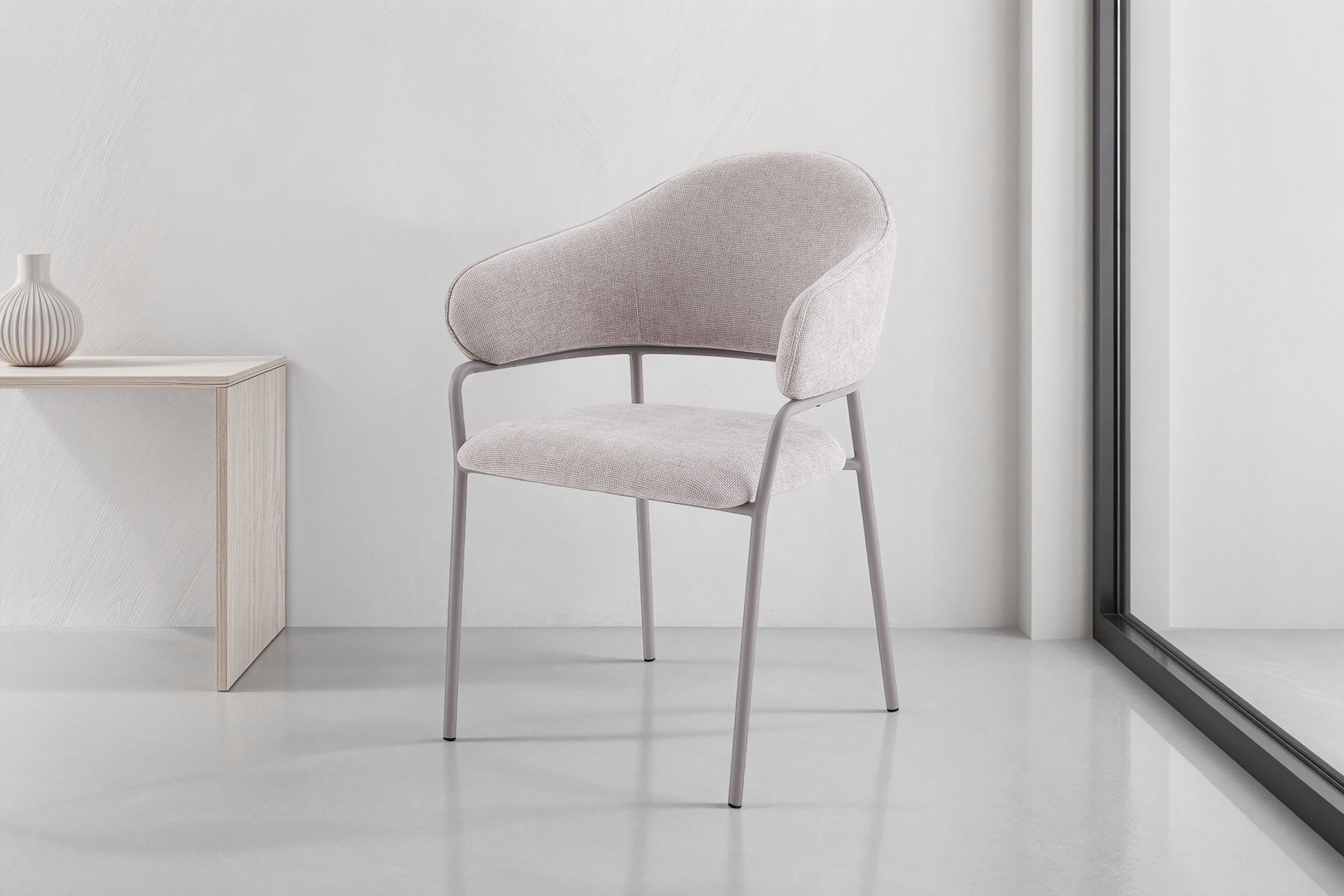 byLIVING Esszimmerstuhl »Curve« (Set) 2 Stk. Webstoff moderner Stoff Stuhl günstig online kaufen