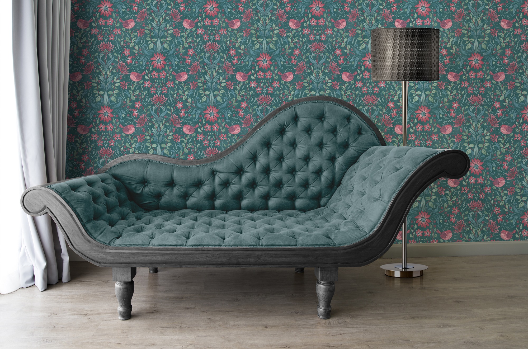 A.S. Création Vliestapete »Landhaustapete mit Vögeln«, matt-gemustert-neutral, Florale Tiertapete Tapeten Wohnzimmer Schlafzimmer Küche Design Optik