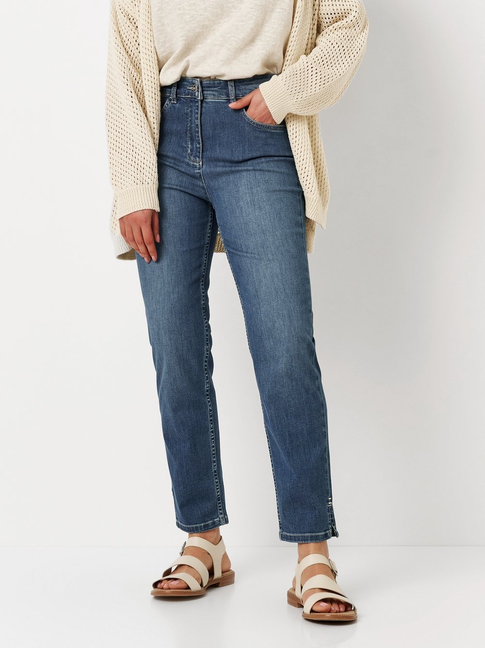 TONI 7/8-Jeans, geschlitzt, mit Stretch