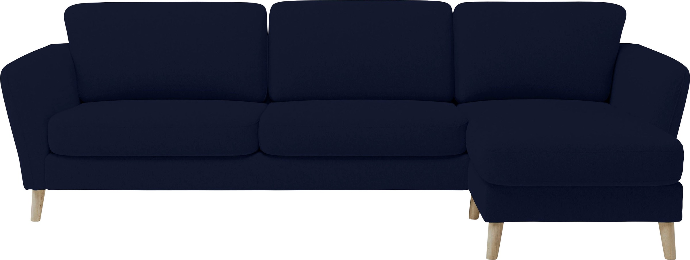 Home affaire Ecksofa »MARSEILLE (279/152cm),L-Form, Rec. rechts/links, verschiedene Bezüge«, Massivholzbeine Eiche, Landhausstil, Wellenunterfederung