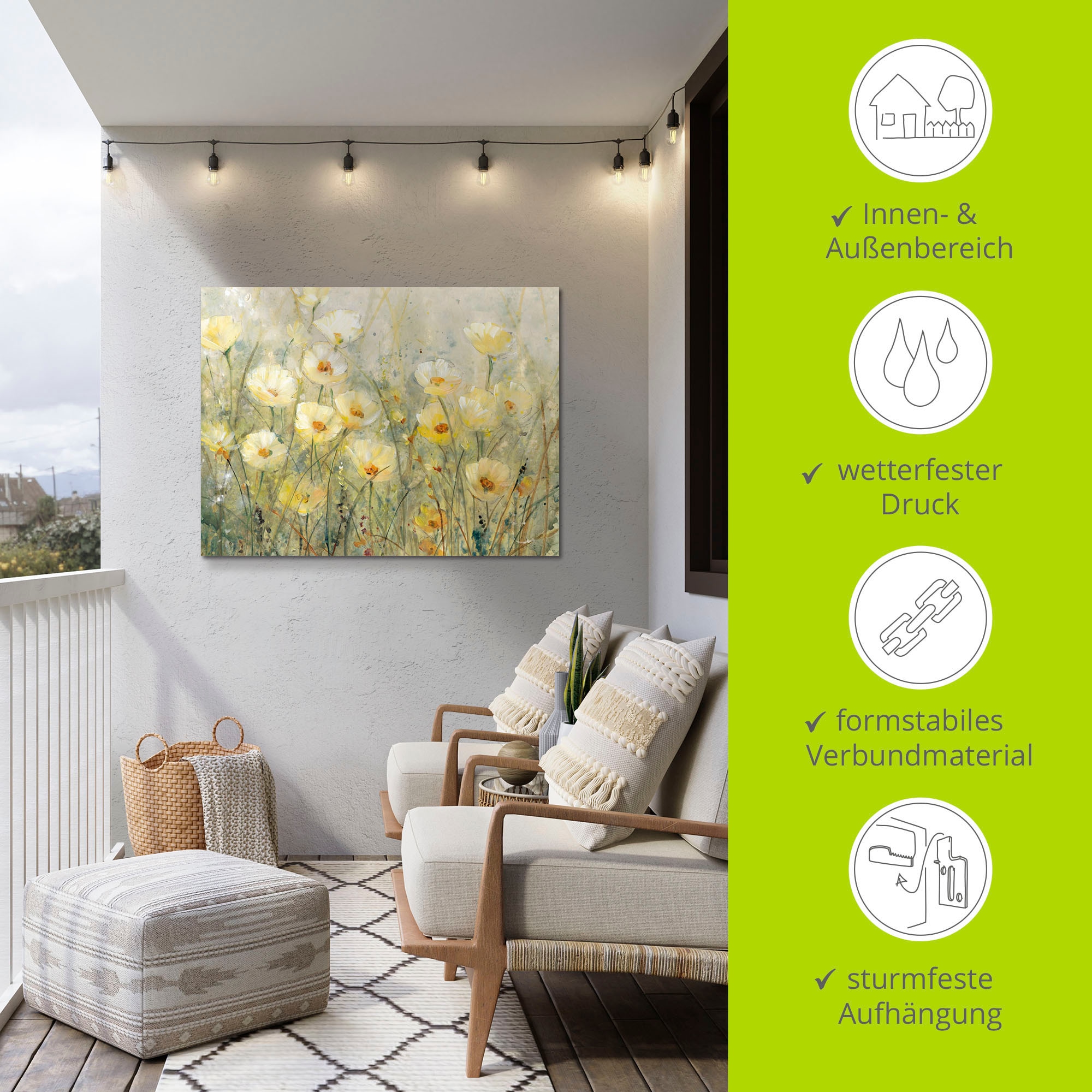 Artland Wandbild »Sommer in voller Blüte I«, Blumenwiese, (1 St.), als Alubild, Outdoorbild, Leinwandbild, Poster, Wandaufkleber