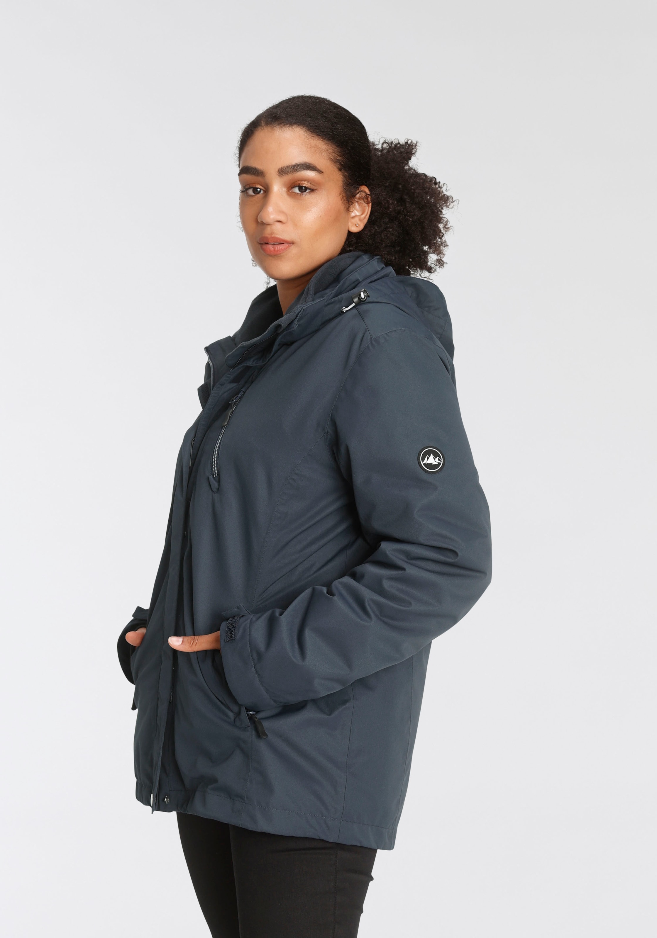 Polarino 3-in-1-Funktionsjacke 2 Stk. tlg. mit Kapuze Außenjacke: 3.000mm Wassersäule, wind- & wasserdicht, atmungsaktiv