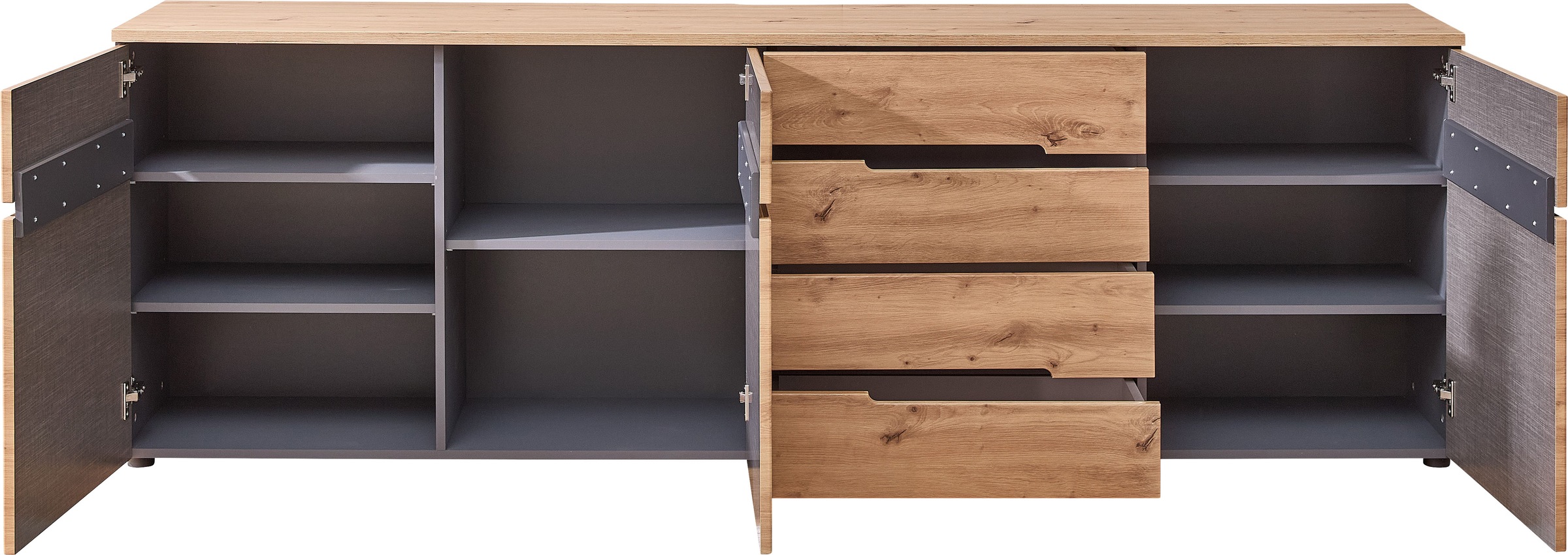 Innostyle TV-Board »TV-Board Memphis, 230x76x44cm (B/H/T)«, (1 St.), 3 türige, 4 Schubladen, 5 Böden