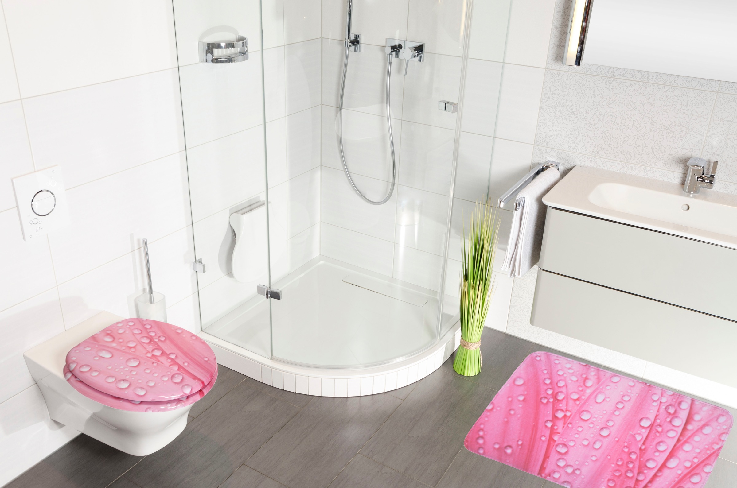 Sanilo Badematte »Pink Flower«, schnell trocknend, Memory Schaum