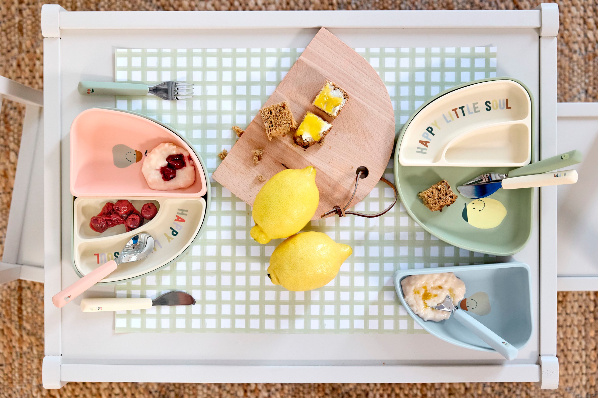 LÄSSIG Kindergeschirr-Set »Happy Fruits Kirsche, Silikon«