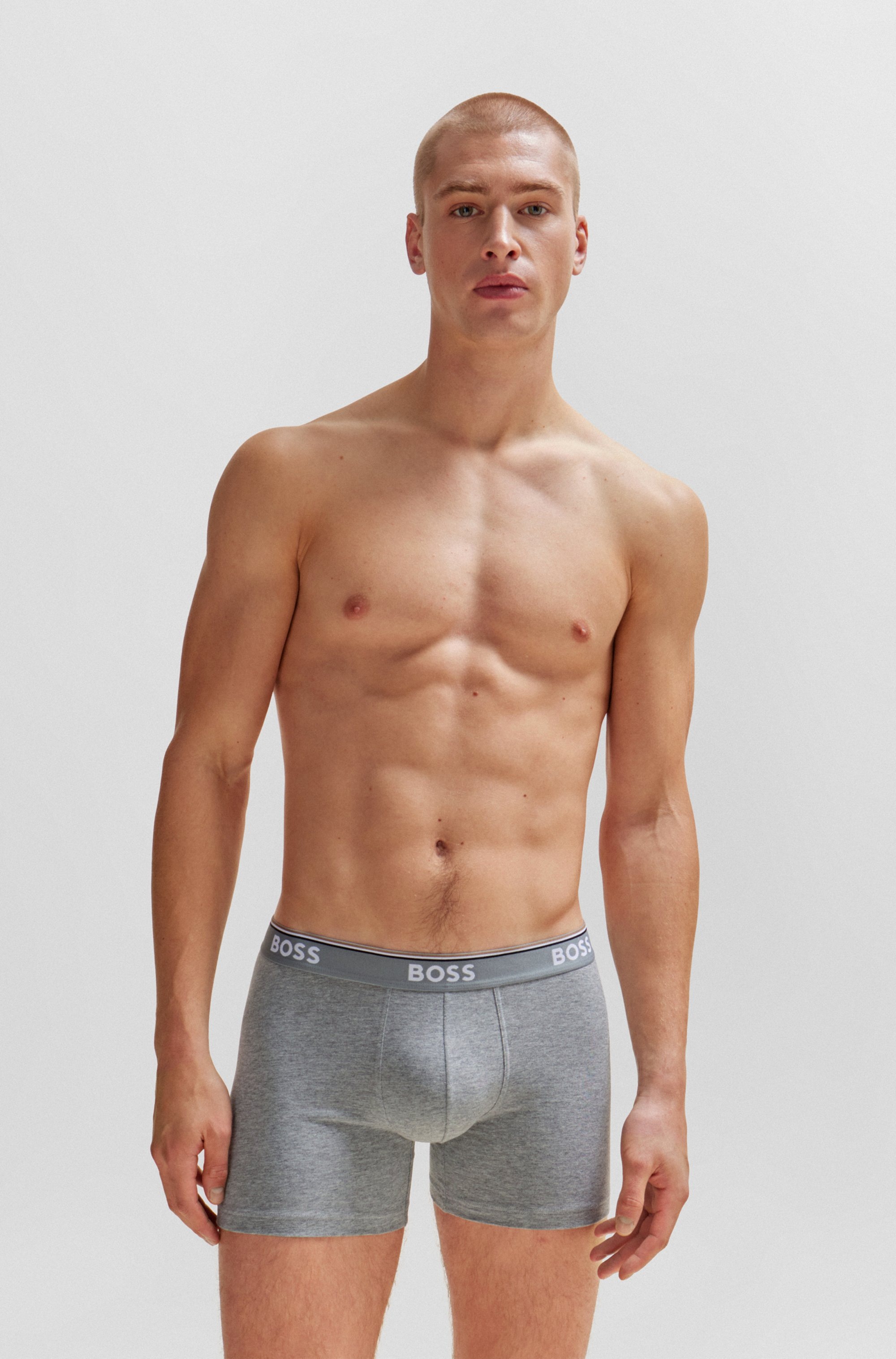 BOSS Langer Boxer »Brief 3 PACK«, mit farblich passendem Webbund