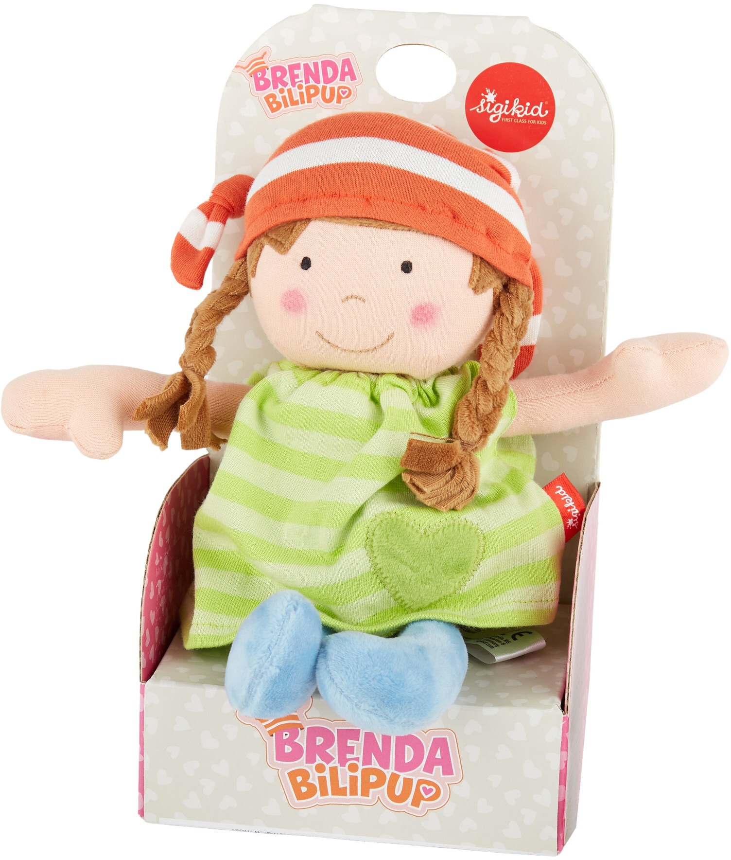 Sigikid Stoffpuppe »Brenda Bilipup, grün«, mit braunen Haaren