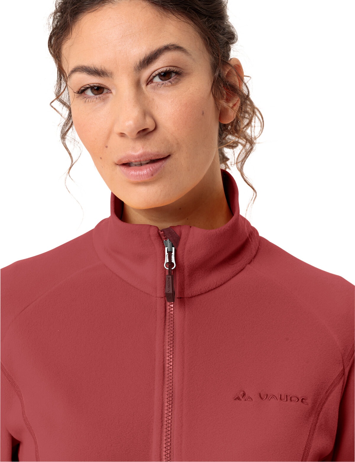 VAUDE Fleecepullover »WOMEN'S ROSEMOOR FLEECE JACKET II«, mit Logoprägung, mit Polartec® Technologie, hochschließender Kragen
