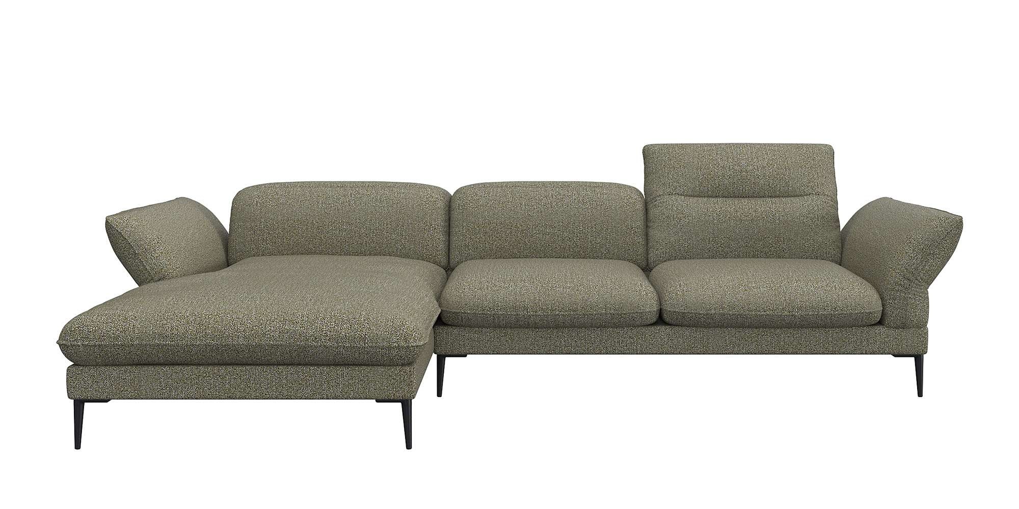 FLEXLUX Ecksofa »Salino, Funktionssofa mit Recamiere, Relaxsofa, Ecksofa«, Sofa mit Arm- und Kopfteil-Verstellungen, Kaltschaum & Stahl-Wellen