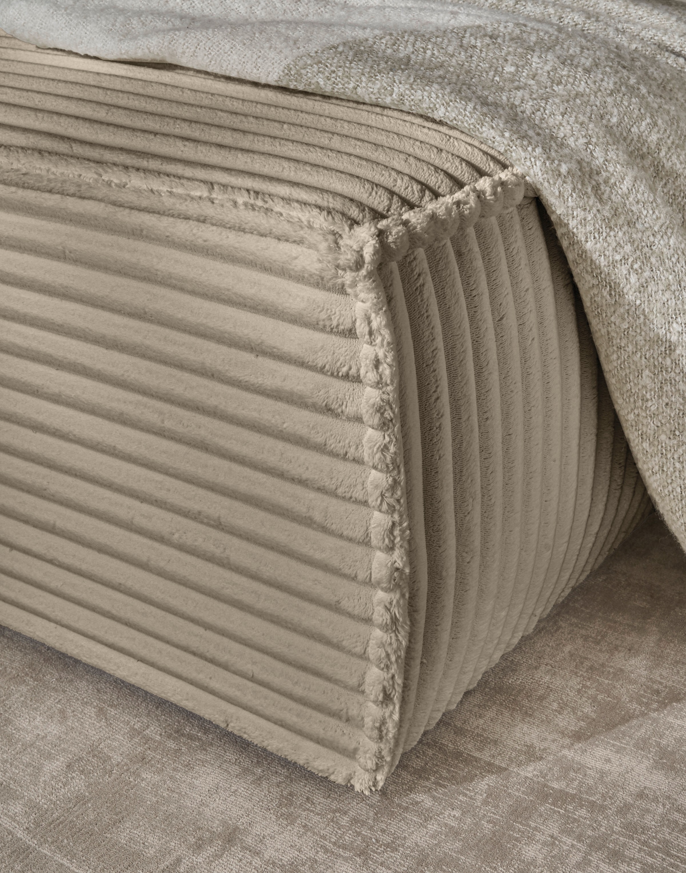 andas Wohnlandschaft »FINNLEY U-Form XXL 329 cm, Schlafsofa, Schlaffunktion m. Bettkasten«, (194/139 cm), Bouclé, Struktur und Cord