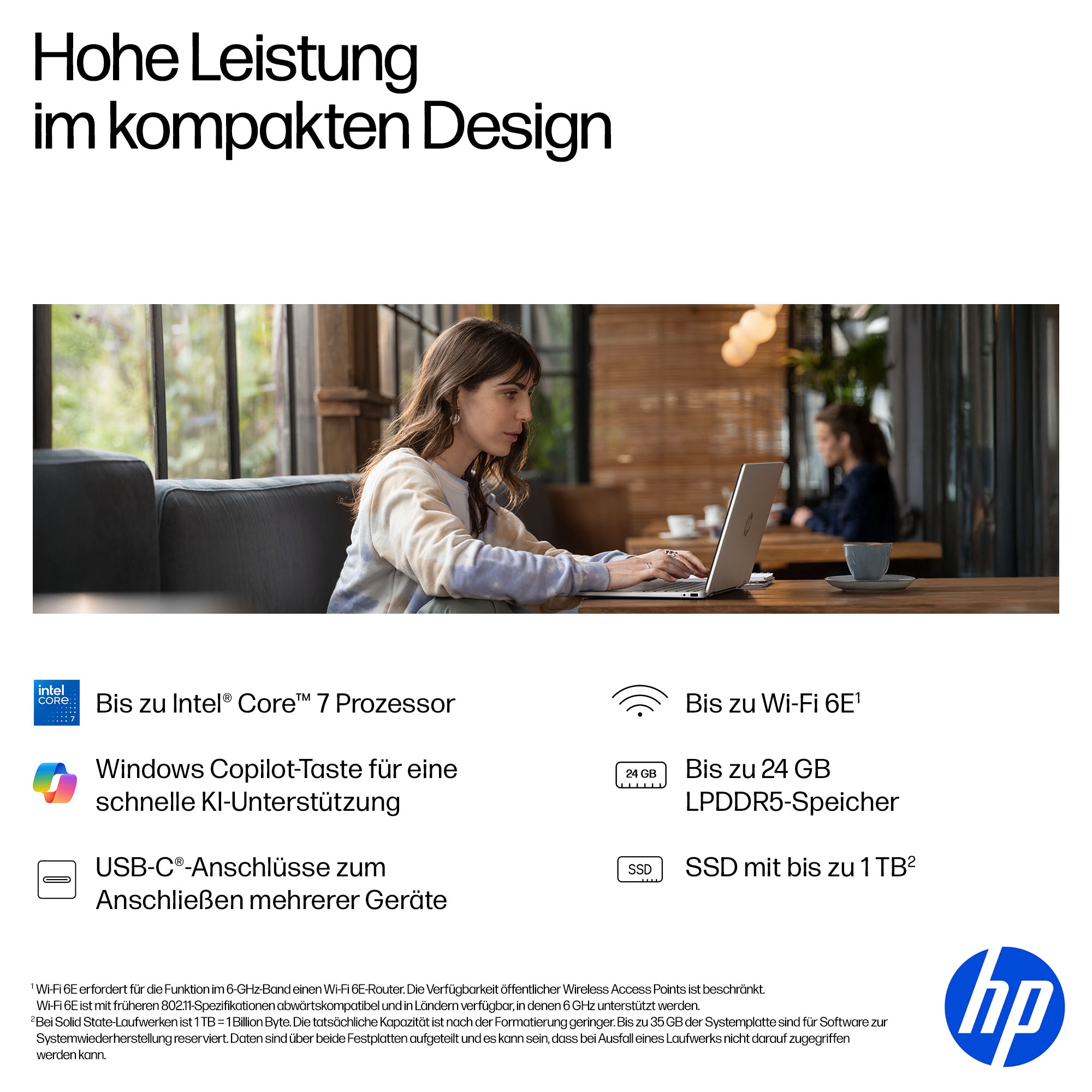 HP Convertible Notebook »14-fp0231ngx« 35,56 cm / 14 ″ Intel Core 3 Intel Graphics 256 GB SSD