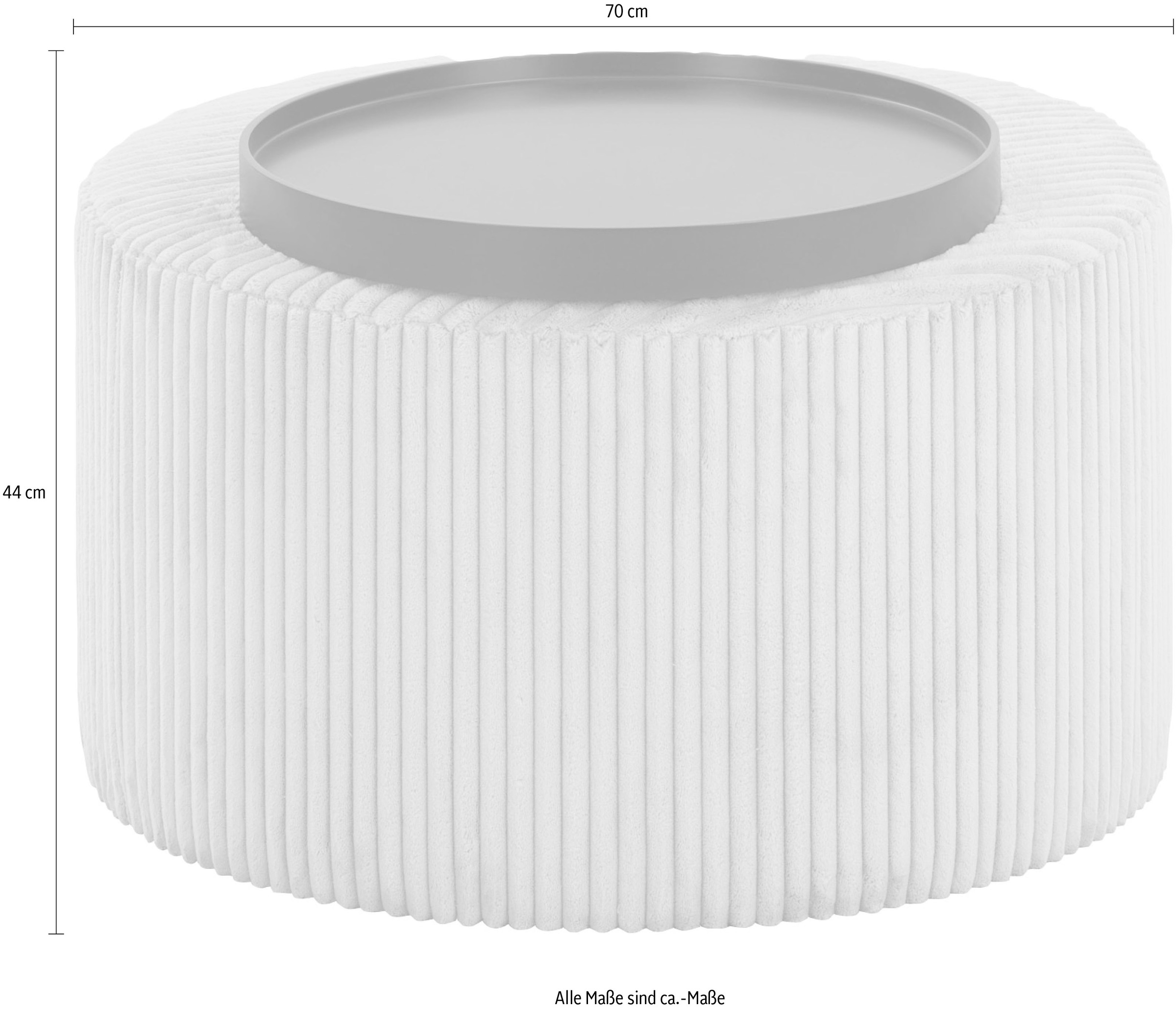 SalesFever Couchtisch, Bezug in moderner Cord-Optik