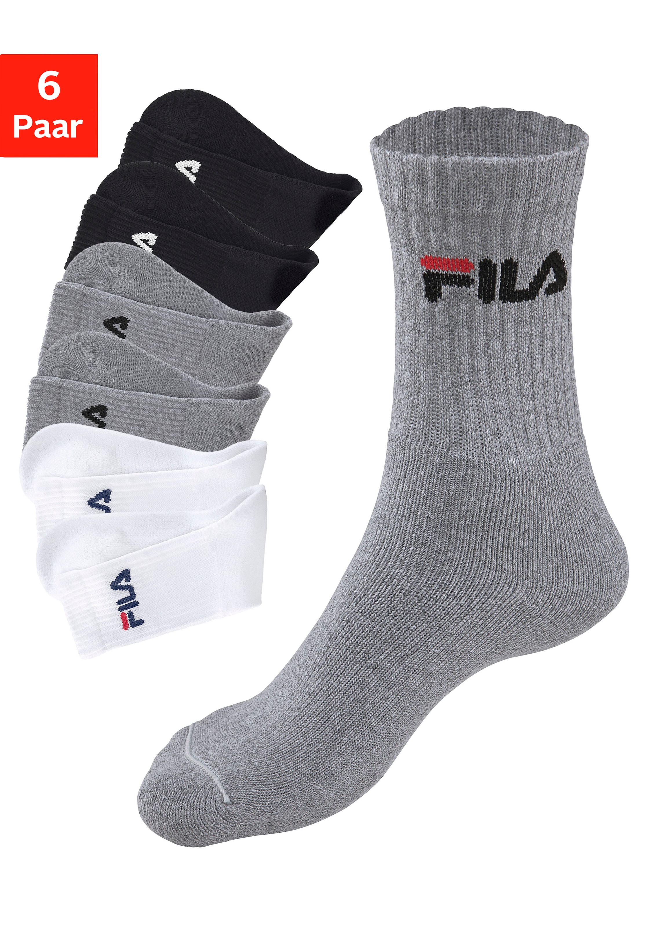 eingestricktem Paar), Fila Logo (6 Tennissocken, bestellen jetzt mit