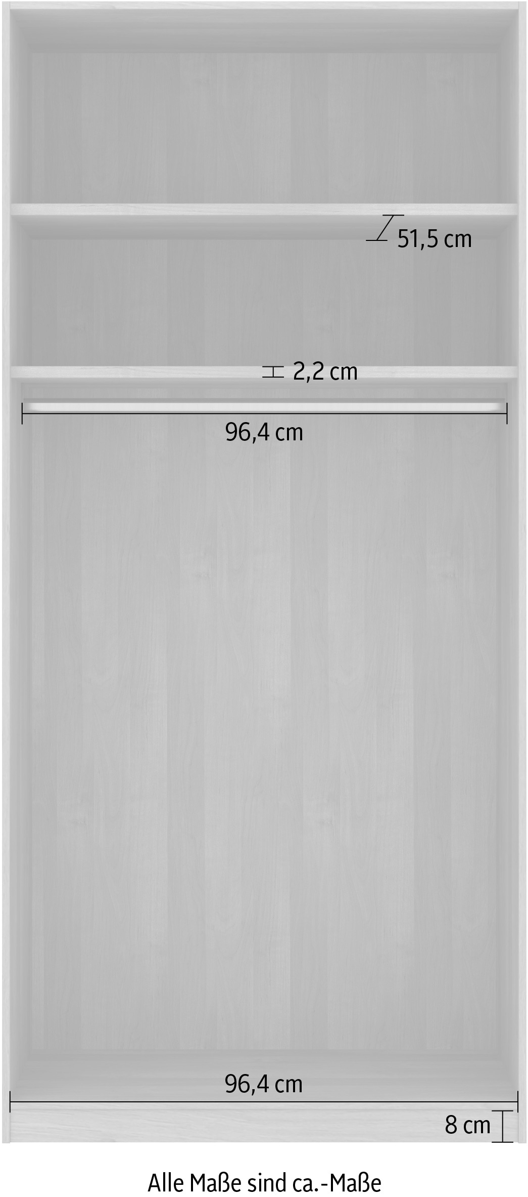 Musterring Drehtürenschrank »Savona, Kleiderschrank, Schrank, Garderobe, teilmassiv Eiche«, (mit Türdämpfern, mit Spiegel oder Glas, extra Böden, MADE IN GERMANY), Türen in Bianco-Eiche massiv, Spiegel-/Glastüren, verschiedene Größen