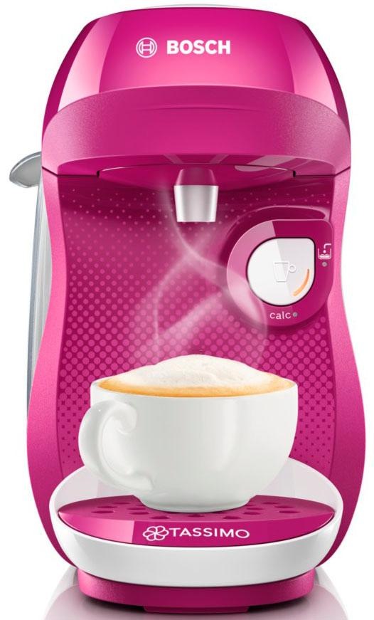 TASSIMO Kapselmaschine »Happy TAS1001, über 70 Getränke, platzsparend«, vollautomatisch, geeignet für alle Tassen, Wassertank 0,7 L, Weiß/Rosa