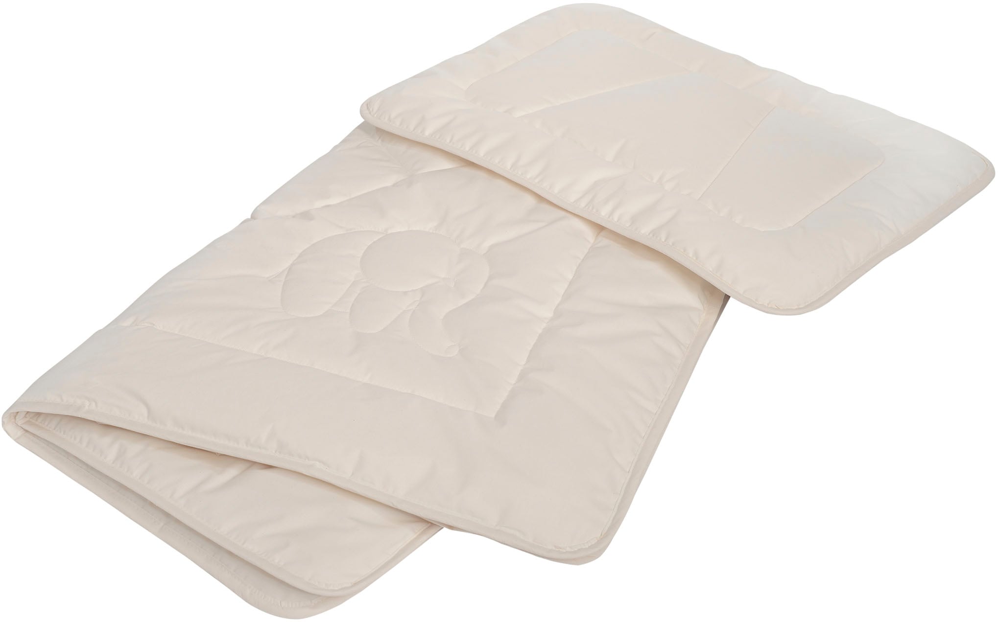 Hefel Kinderbettdecke + Kopfkissen »Bio-Timber, 100x135 cm aus Naturfasern, Made in Austria«, (Spar-Set), Bettdecke & Kissen mit Organic-Cotton Satin-Bezug