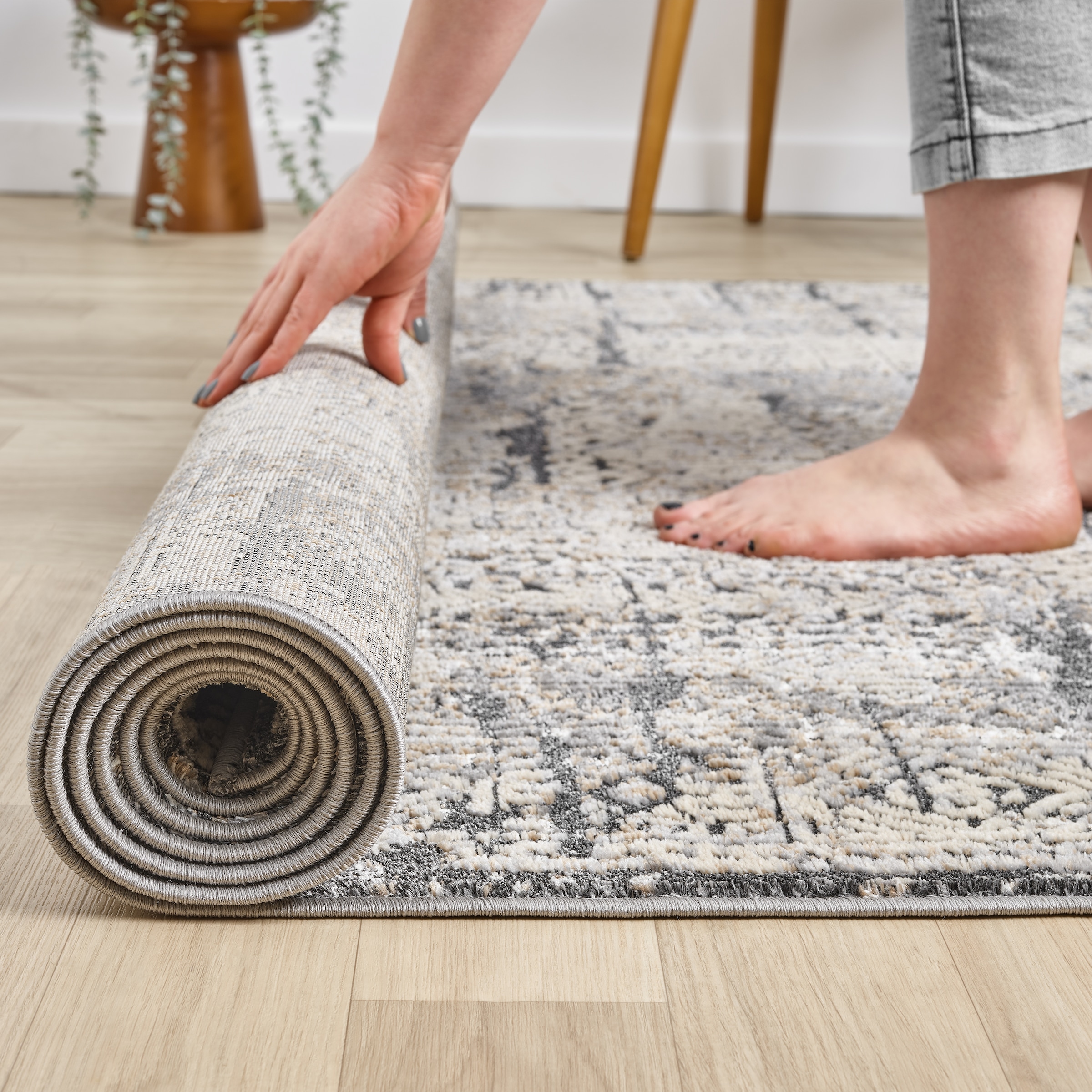 my home Teppich »Selin« rechteckig 9 mm Höhe dezenter Glanz, Schrumpf-Garn-Effekt, im Vintage-Look, dichte Qualität