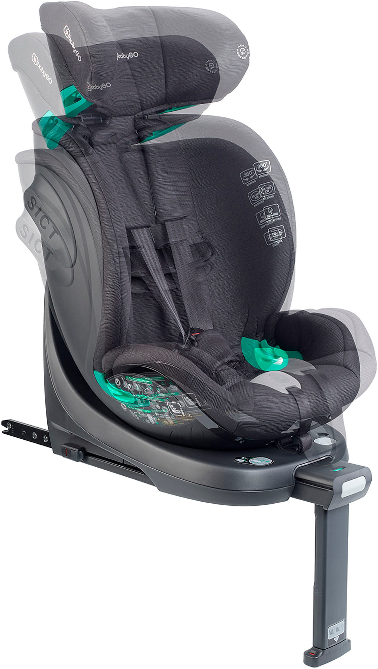 BabyGo Autokindersitz »Prime 360 Rotation I size«, (1 tlg.), für Gruppe von 40 - 150 cm