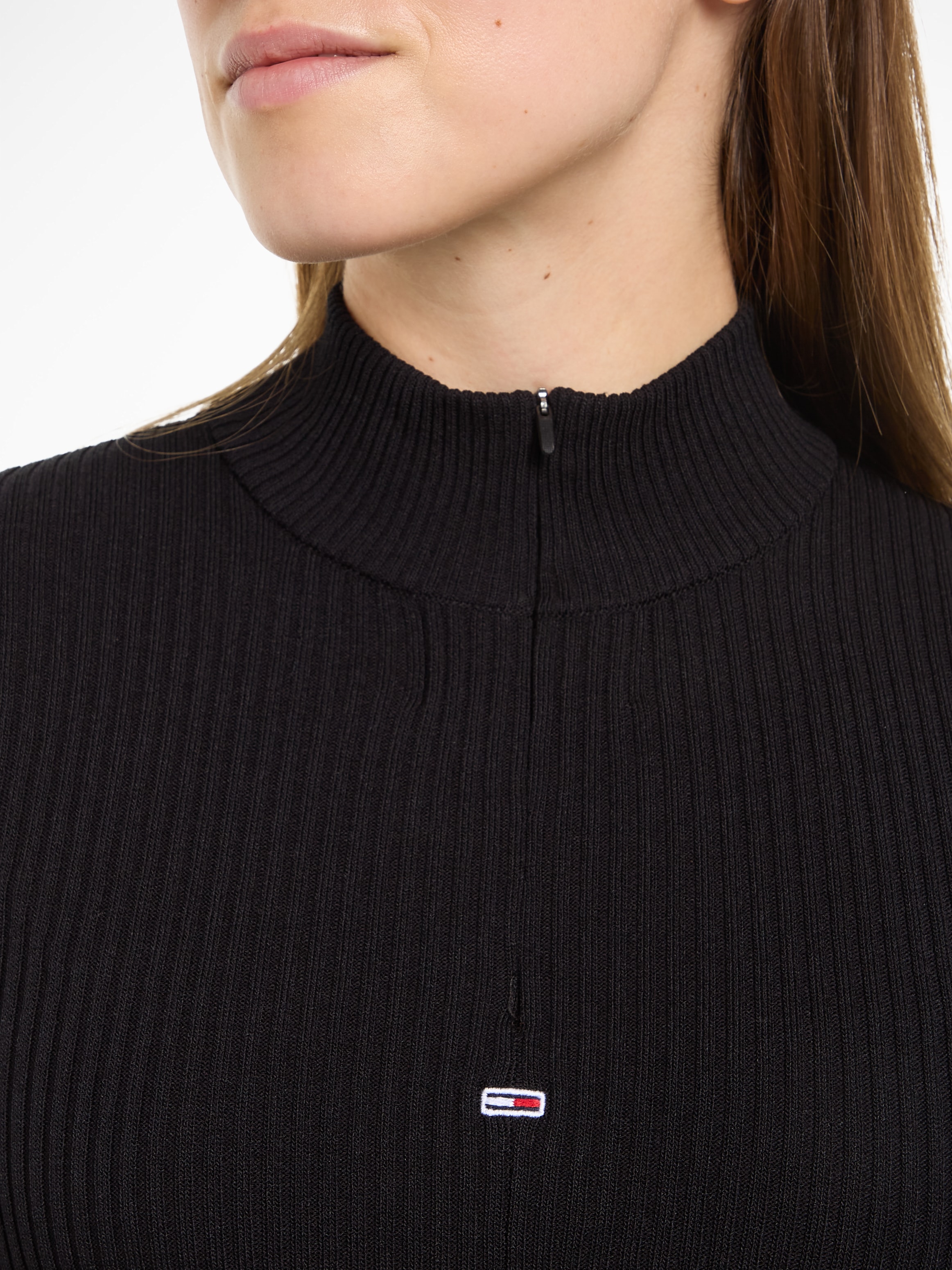 Tommy Jeans Troyer »TJW 1/4 ZIP TECHNICAL RIB«, mit kurzem Reißverschluss