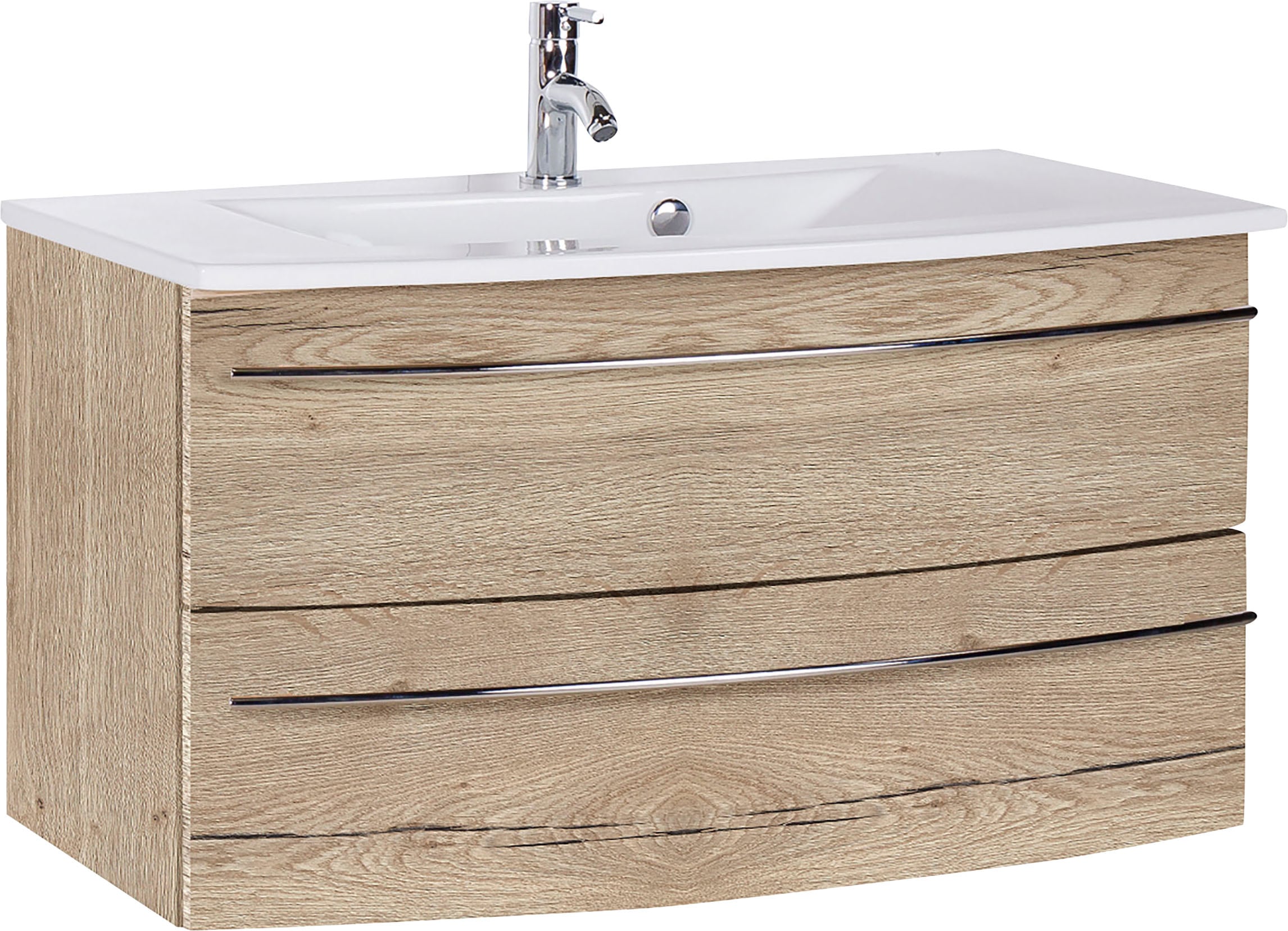 Waschtisch SAPHIR "3040", braun (eiche struktur, eiche struktur), B:91cm H:90cm T:51cm, Waschtische, Waschtisch, Breite 91 cm