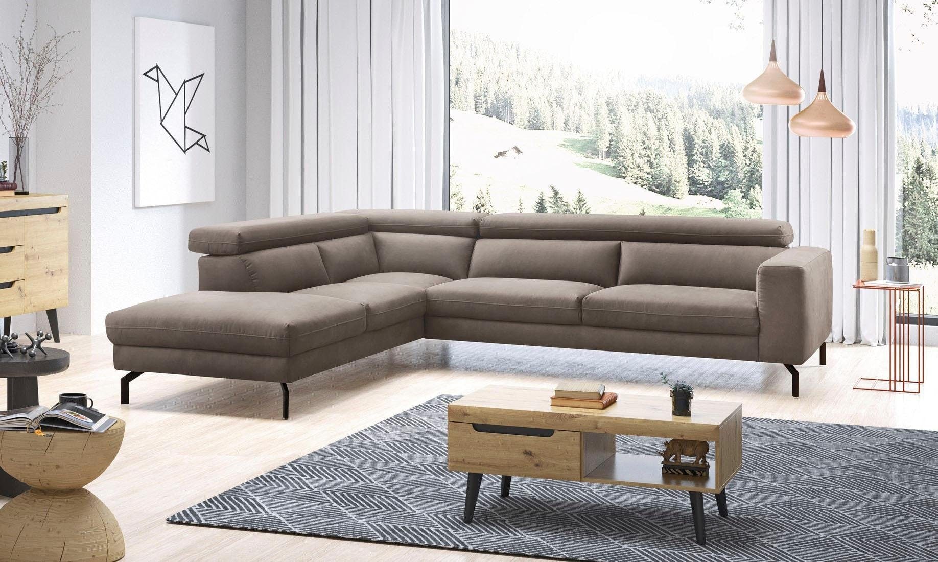 Home affaire Ecksofa »Olanta, modern und bequem, Breite 305cm, Fuß 16cm hoc günstig online kaufen