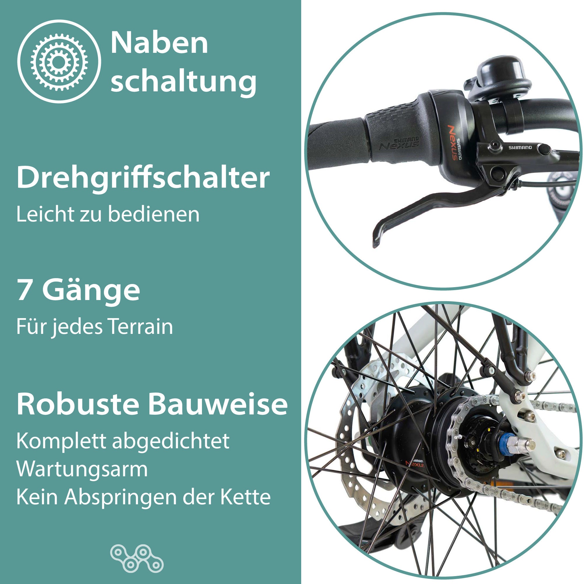 Tretwerk E-Bike »Sonic Nexus«, 7 Gang, Mittelmotor 250 W, Pedelec, Elektrofahrrad für Damen u. Herren