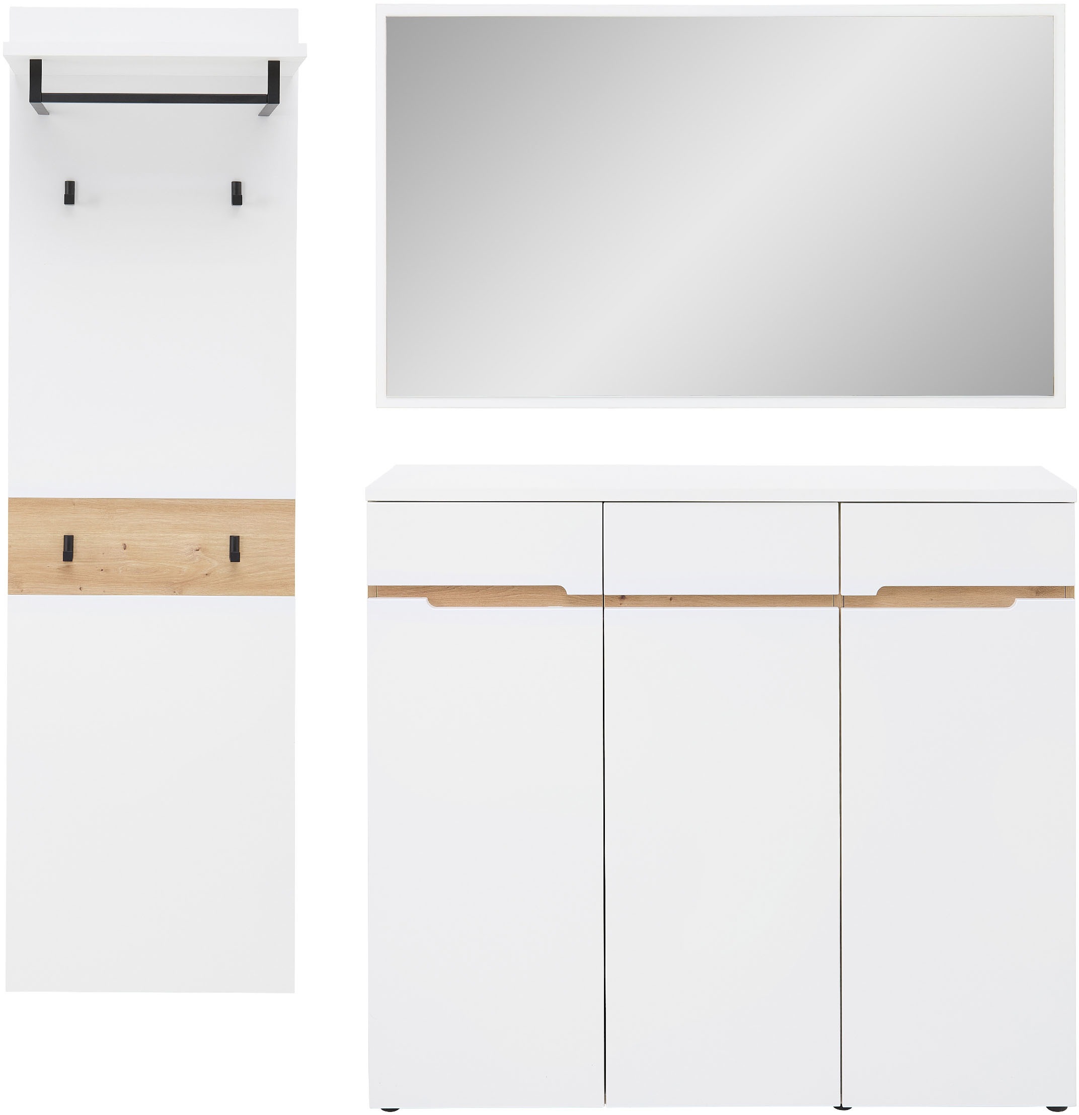 Innostyle Garderoben-Set »Memphis Garderoben Set, 181x190x38cm (B/H/T)«, (3 St.)