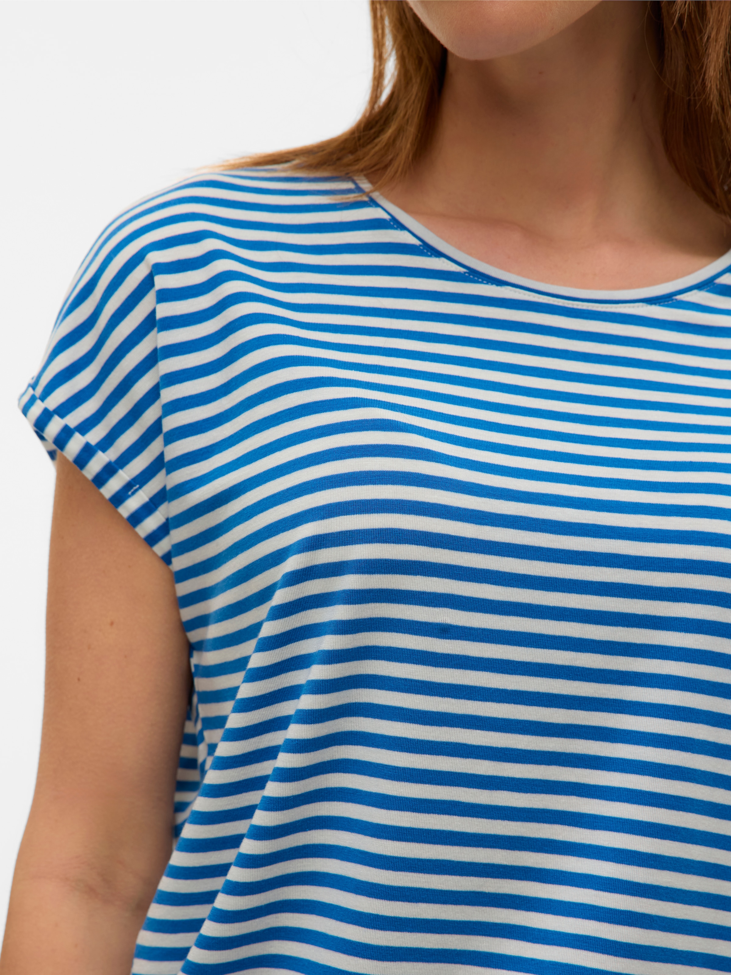 Vero Moda Rundhalsshirt »VMAVA PLAIN SS TOP STRIPE GA JRS NOOS«