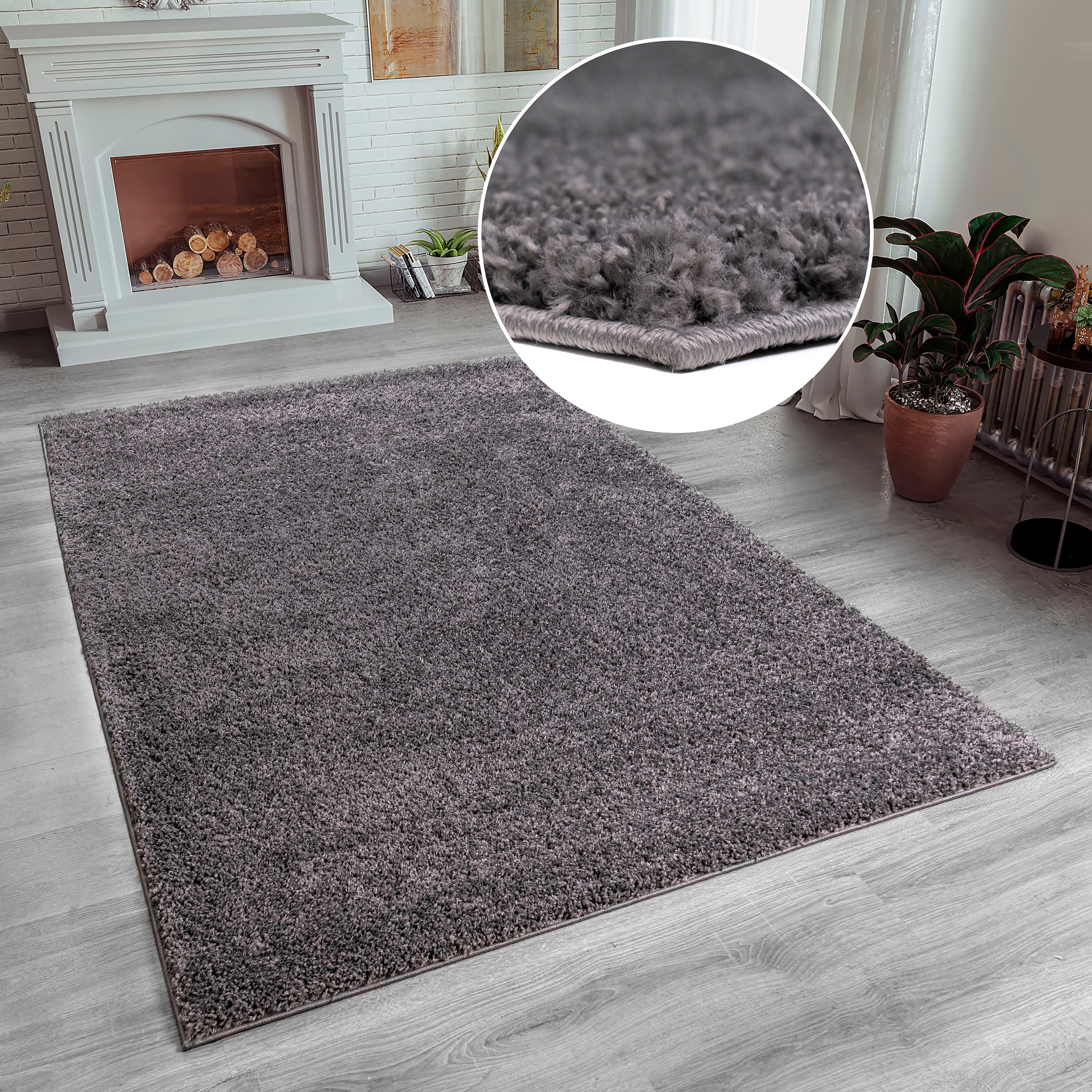 Home affaire Hochflor-Teppich »Shaggy 30«, rechteckig, 30 mm Höhe, Teppich, günstig online kaufen