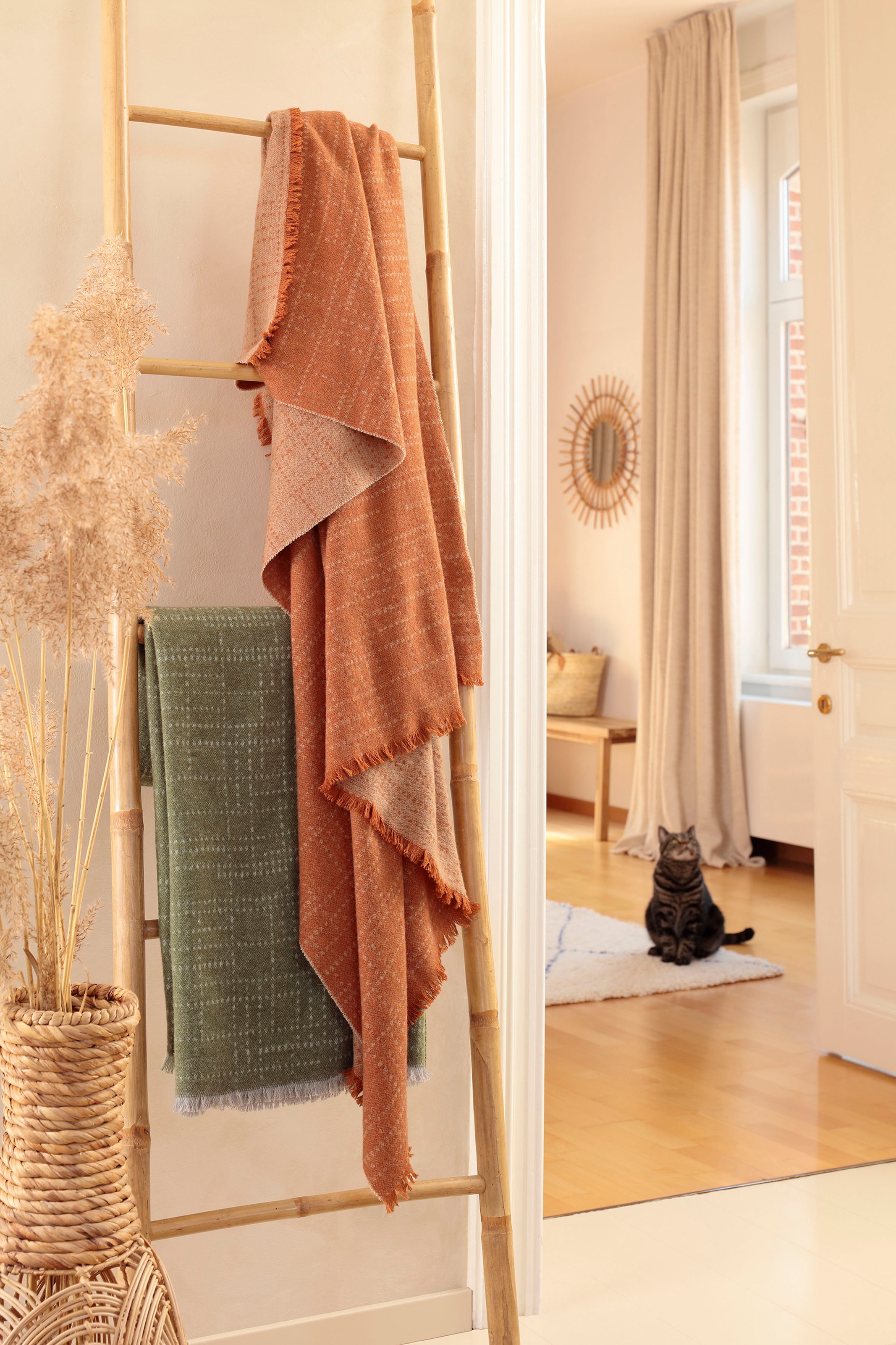 Biederlack Plaid "Nore" mit kurzer Franse günstig online kaufen