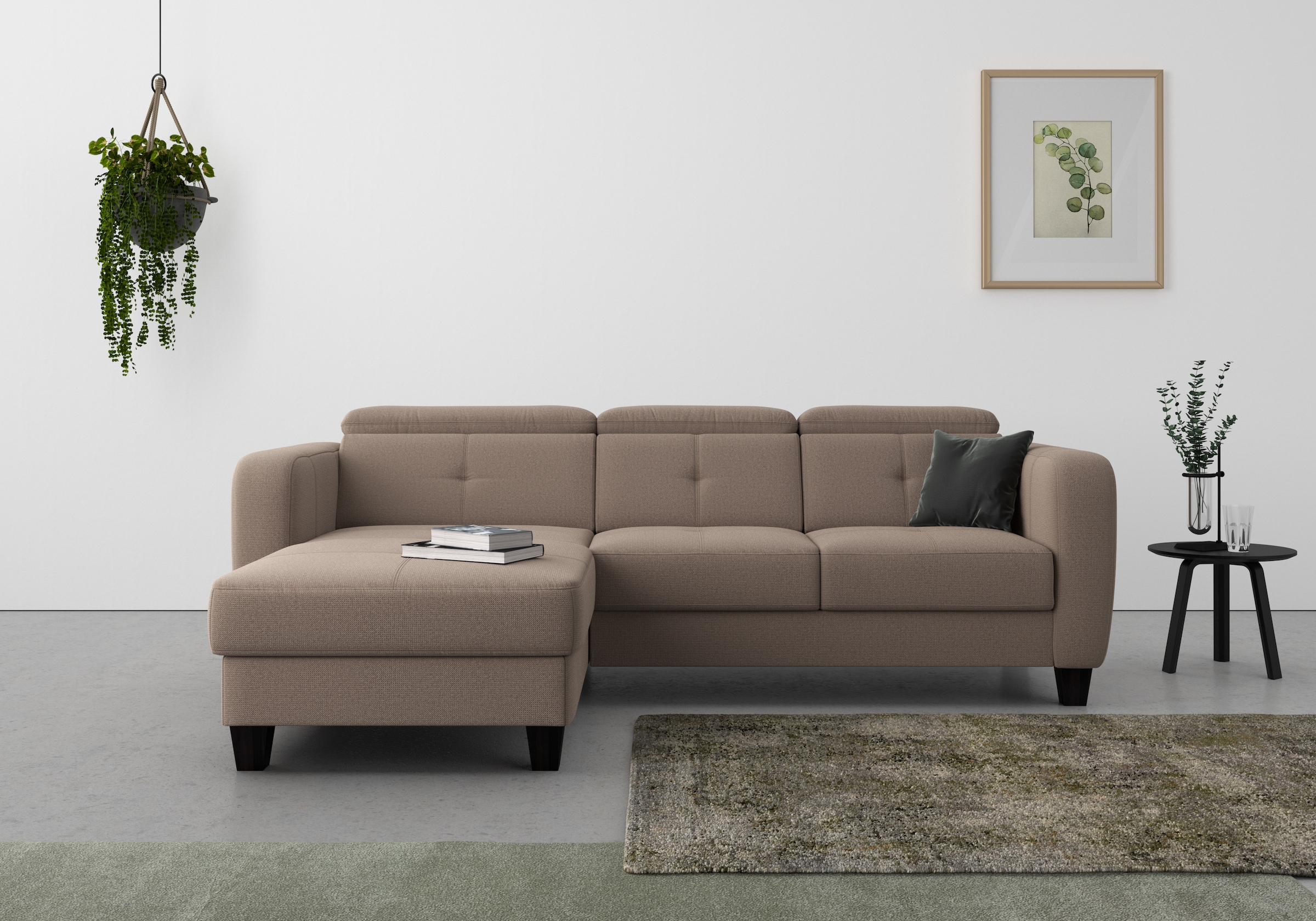 sit&more Ecksofa »Belluci L-Form«, inklusive Federkern, wahlweise mit Bettf günstig online kaufen