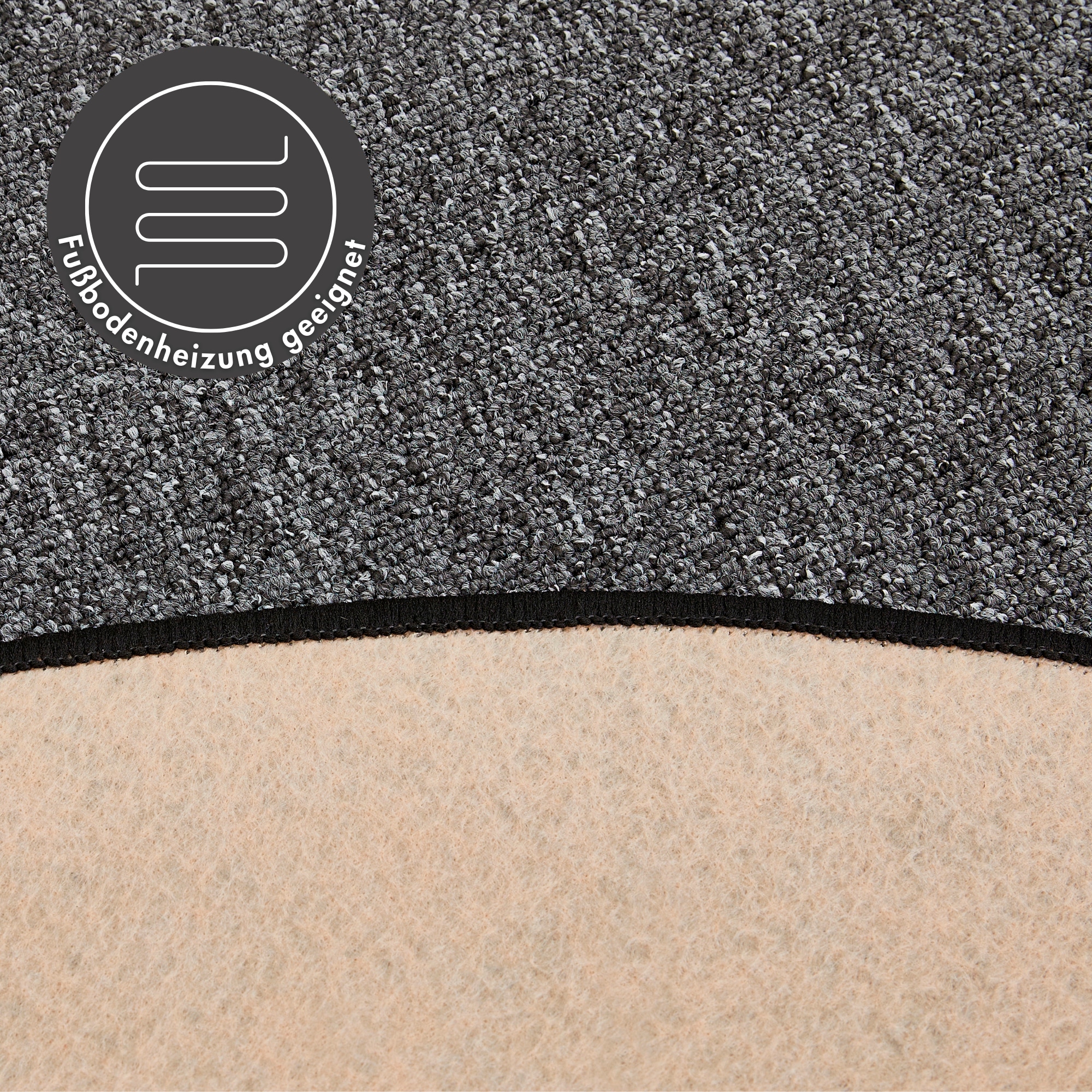 Andiamo Teppich »Luton, Made in Germany«, rund, 5 mm Höhe, melierte Optik, ideal im Wohnzimmer & Schlafzimmer