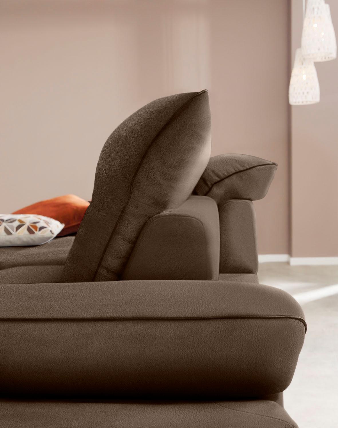 W.SCHILLIG Ecksofa »enjoy&MORE, Designsofa, elegant und bequem, L-Form«, Sitztiefenverstellung, Füße bronze pulverbeschichtet, Breite 294 cm