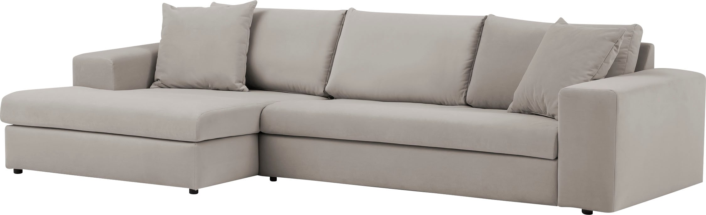 andas Ecksofa »SLEETLAND XXL in Samtvelours oder Vintage-Leder-Optik, L-Form,«, besonders groß und bequem