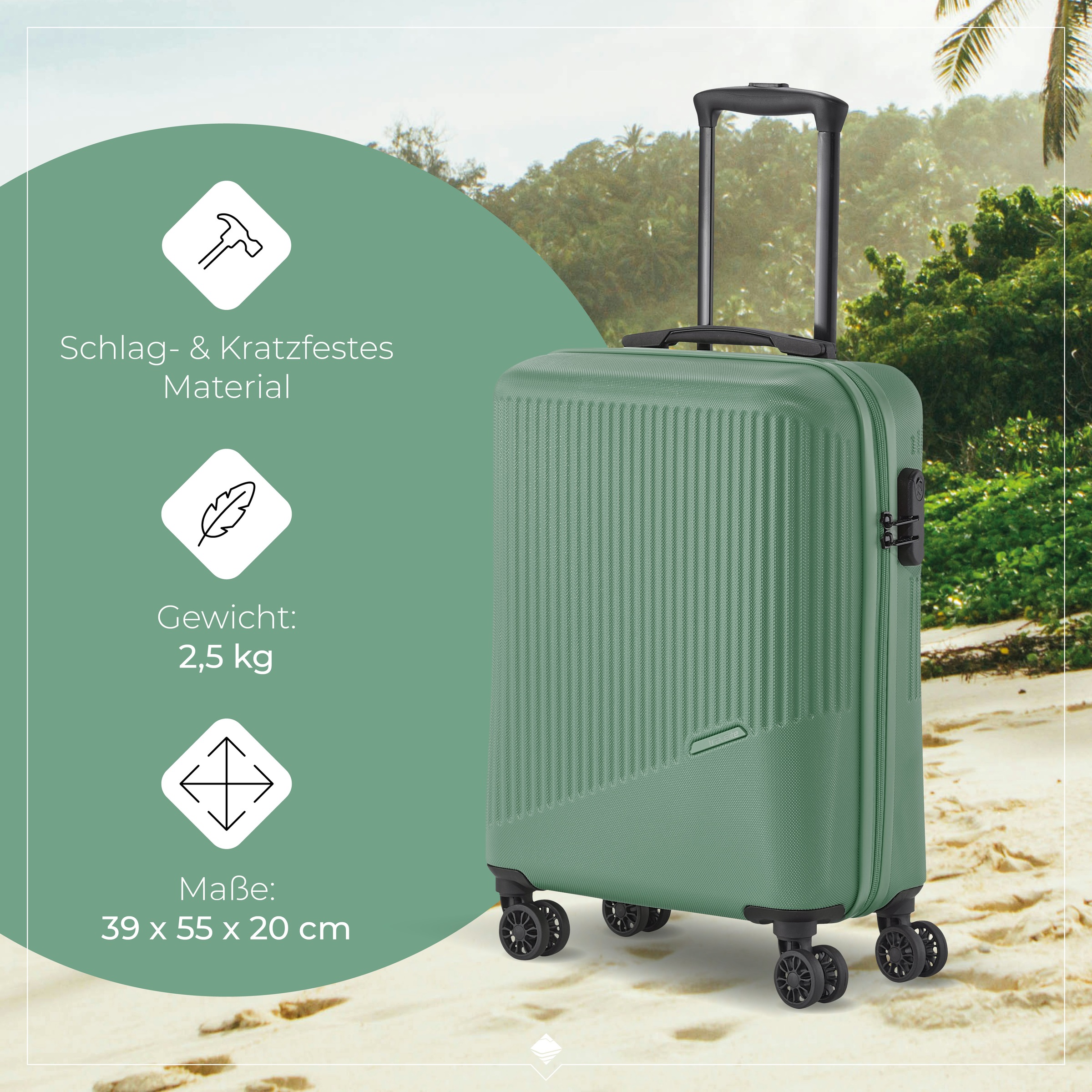 travelite Hartschalen-Trolley »BALI, in verschiedenen Größen und Farben«, 4 Rollen, Hartschallenkoffer Reisegepäck Reisekoffer TSA Schloss