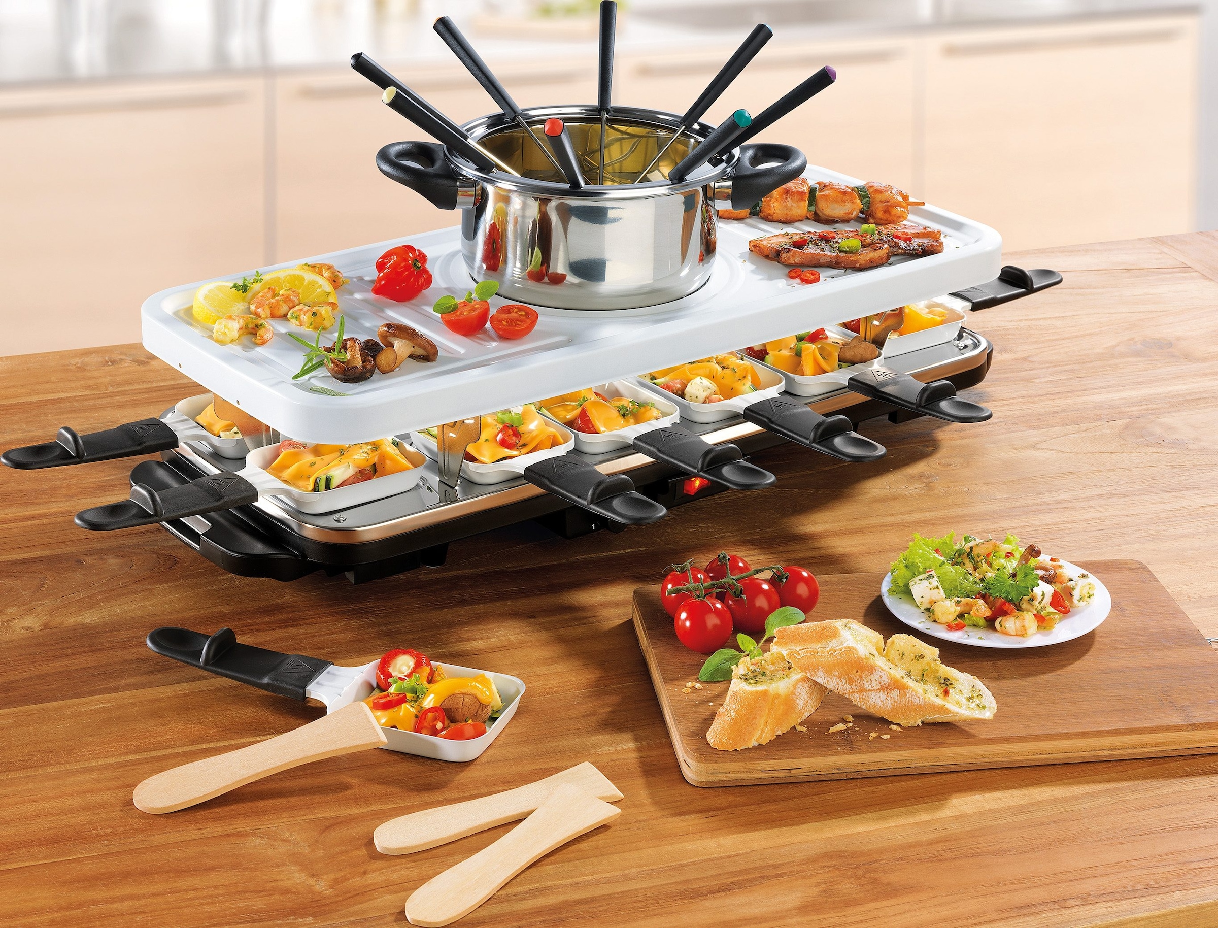 GOURMETmaxx Raclette und Fondue-Set Raclette- und Fondue Set, 12 ...