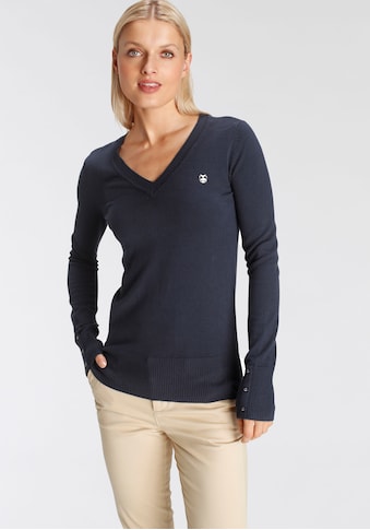 DELMAO V-Ausschnitt-Pullover, mit kleinem Logodruck auf der Brust - NEUE MARKE! kaufen