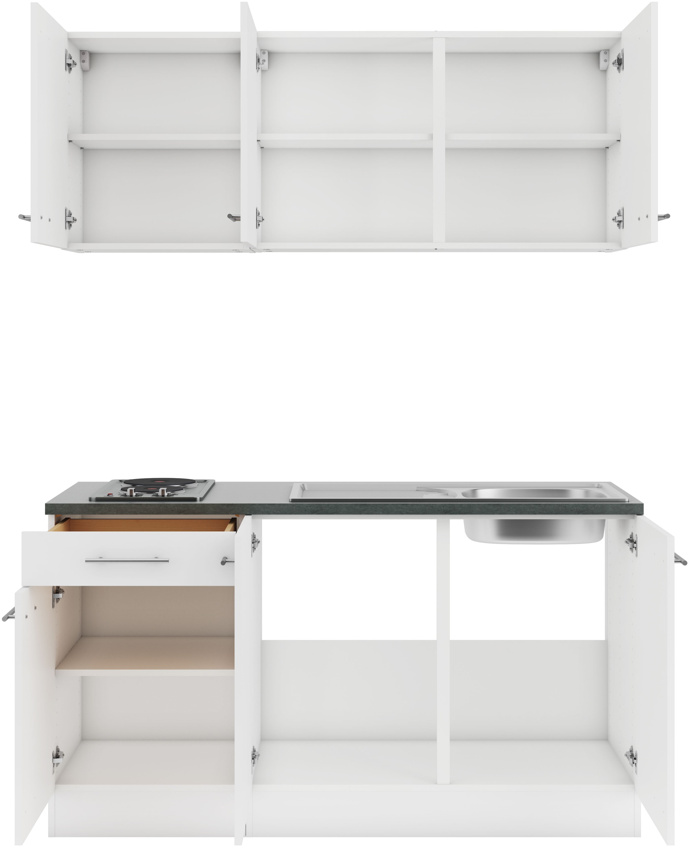 OPTIFIT Pantryküche »Bella«, Breite 150 cm, wahlweise mit Kochfeld oder Unterbaukühlschrank