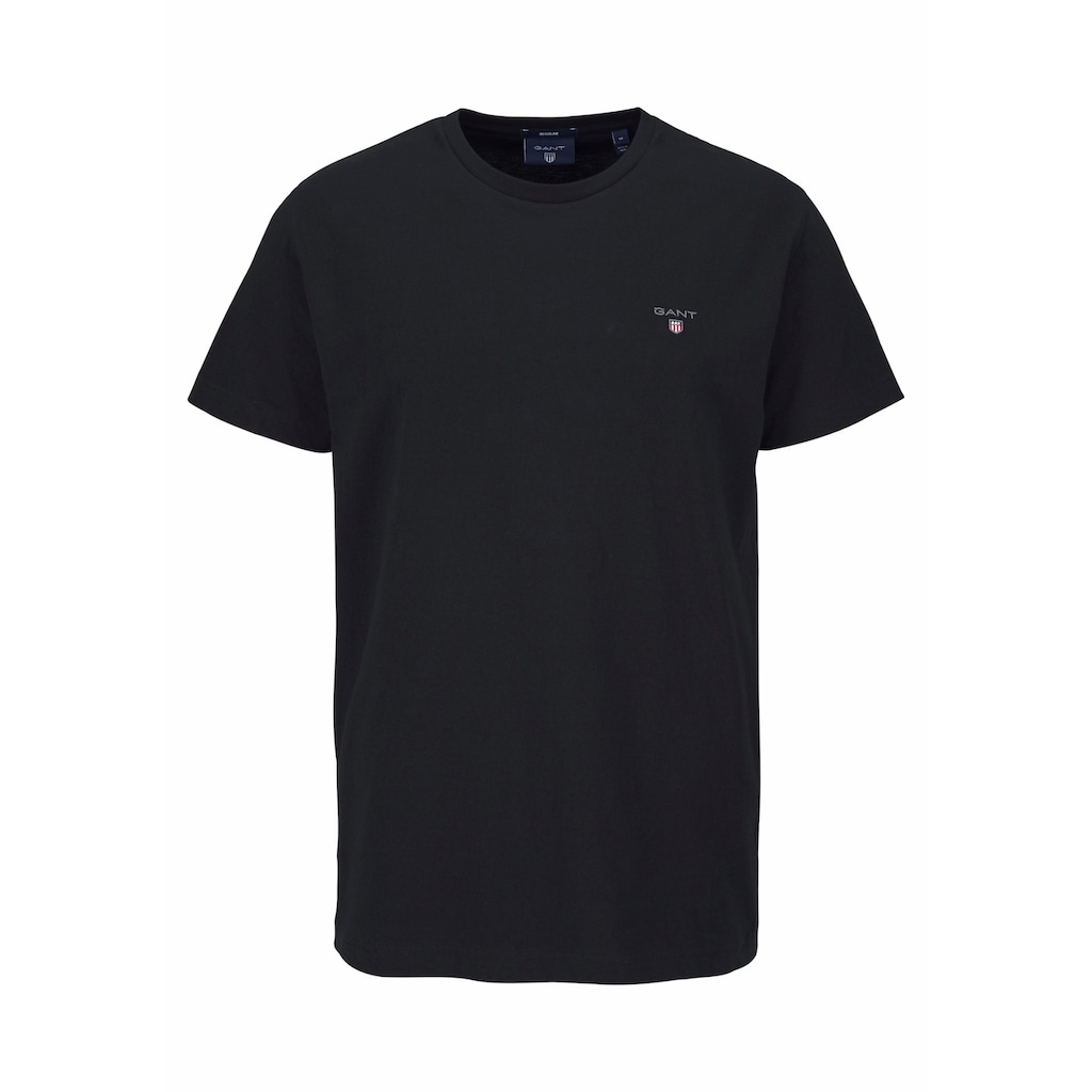 Gant T-Shirt »ORIGINAL T-SHIRT CREW«, kleine Kontrast-Logostickerei